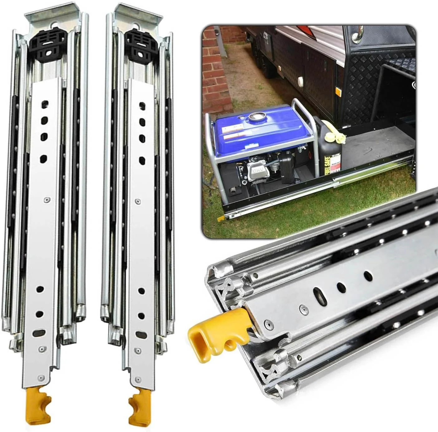 ریل کشویی قفل دار سنگین، بلبرینگ دار با باز شدن کامل، ریل های فلزی راهنما، 40 44 48 50 52 56 58 60 64 68 72 76 80 اینچ، تحمل وزن 200 کیلوگرم (یک جفت) (1350MM(54 اینچ)) ریل کشویی قفل دار سنگین، بلبرینگ دار با باز شدن کامل، ریل های فلزی راهنما، 40 44 48 50 52 56 58 60 64 68 72 76 80 اینچ، تحمل وزن 200 کیلوگرم (یک جفت) (1350MM(54 اینچ))