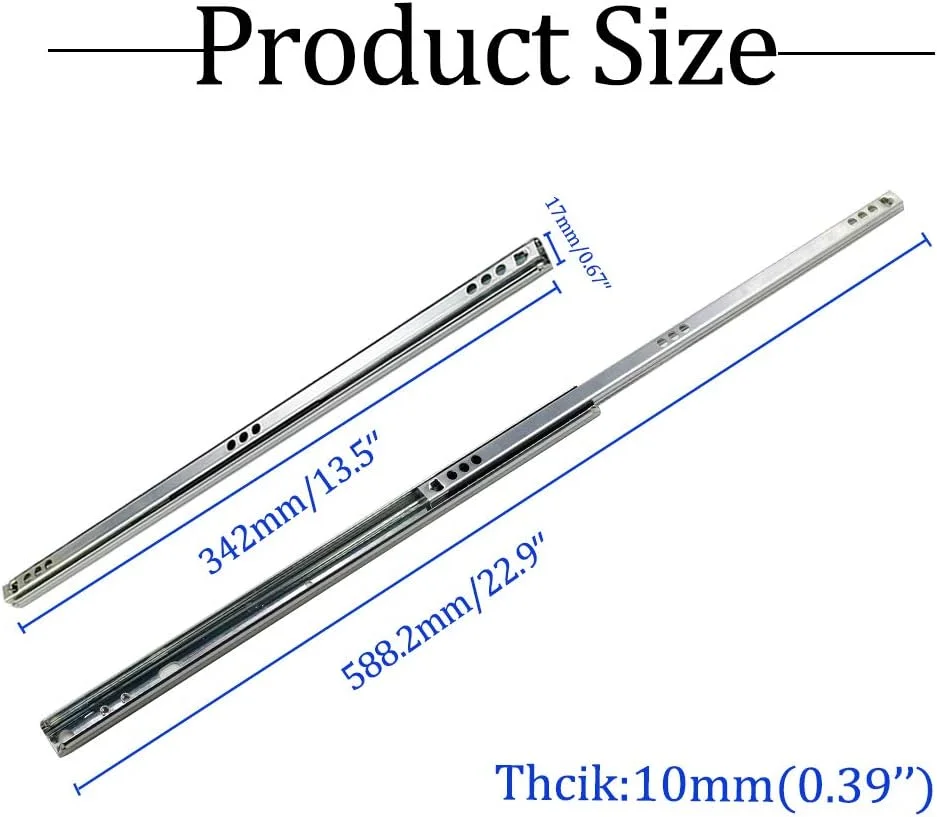 ریل کشویی فلزی 13.5 اینچی JYXindzkj Yoohey، ریل دو طرفه بلبرینگ با عرض 0.7 اینچ، 1 جفت