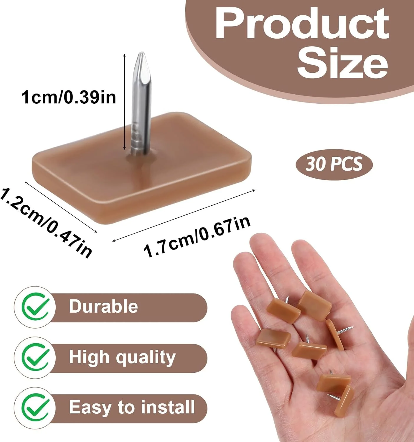 Lnngub 30 عدد سر خوردن کشو، لغزنده کشو 17×12 میلی متر برای تعمیر کمدها، ساختن کشوها به صورت صاف و یکنواخت