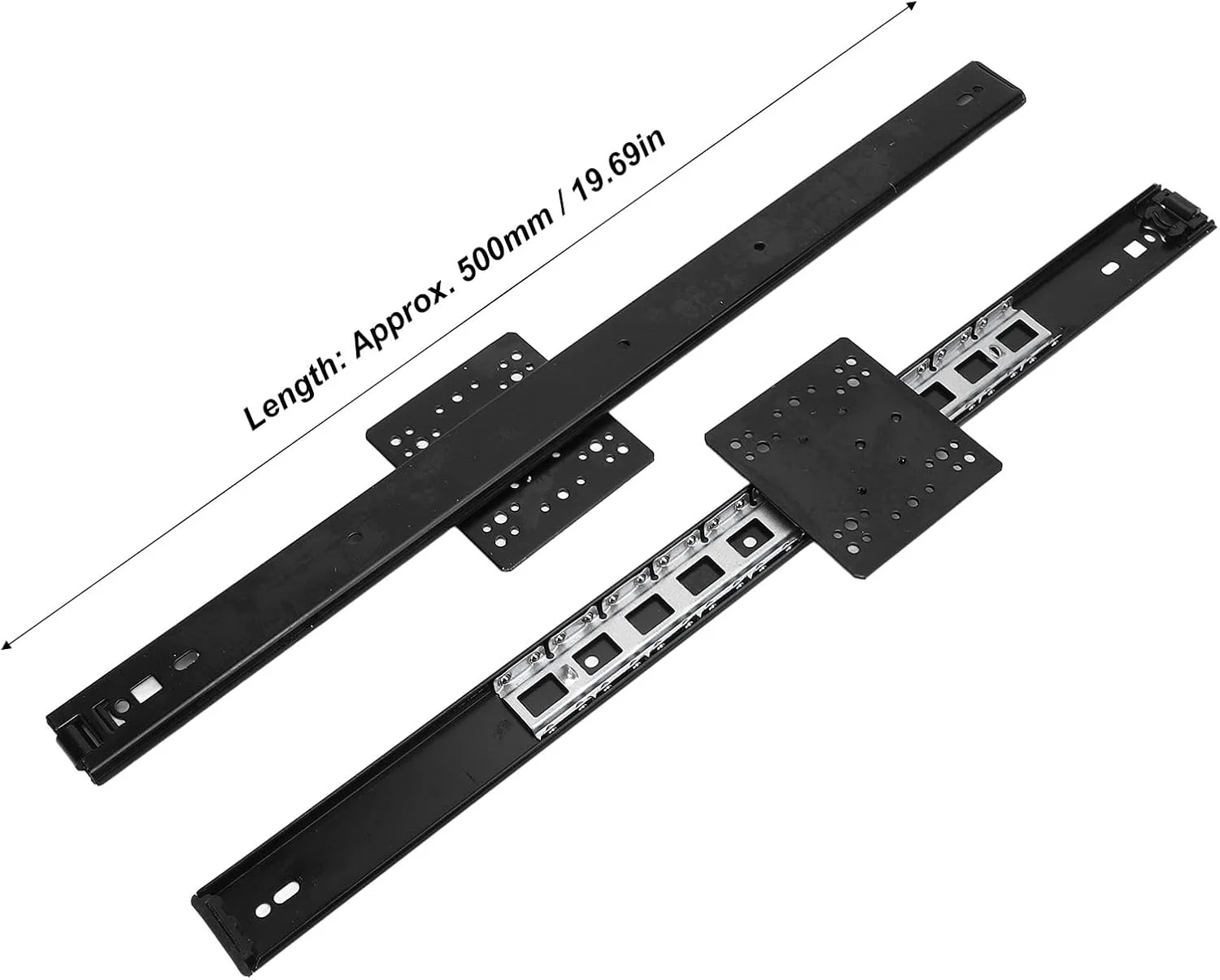 یک جفت ریل کشویی 20 اینچی Jectse، ریل کشو بلبرینگ سنگین، ساختار مستحکم، حرکت روان، ظرفیت بار 44 پوند، برای کابینت های دیواری، کابینت های تلویزیون، درب های مخفی