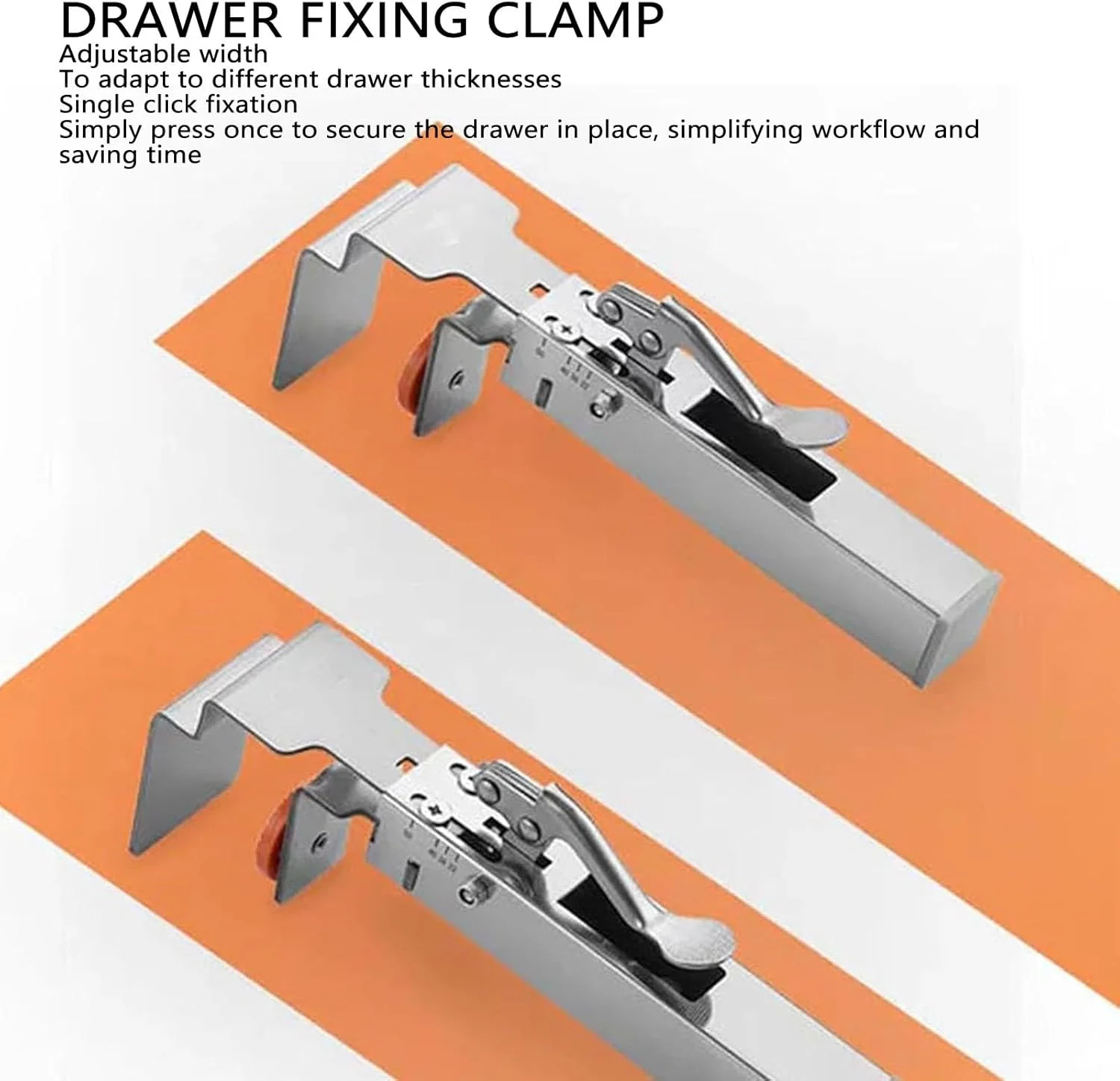 گیره ثابت کننده کشو قابل تنظیم Jectse، گیره سر ضخیم 2 میلی متری، طراحی تقویت شده، تثبیت با یک فشار، فولاد آلیاژی، عرض 21-50 میلی متر، ضخامت 2 میلی متر