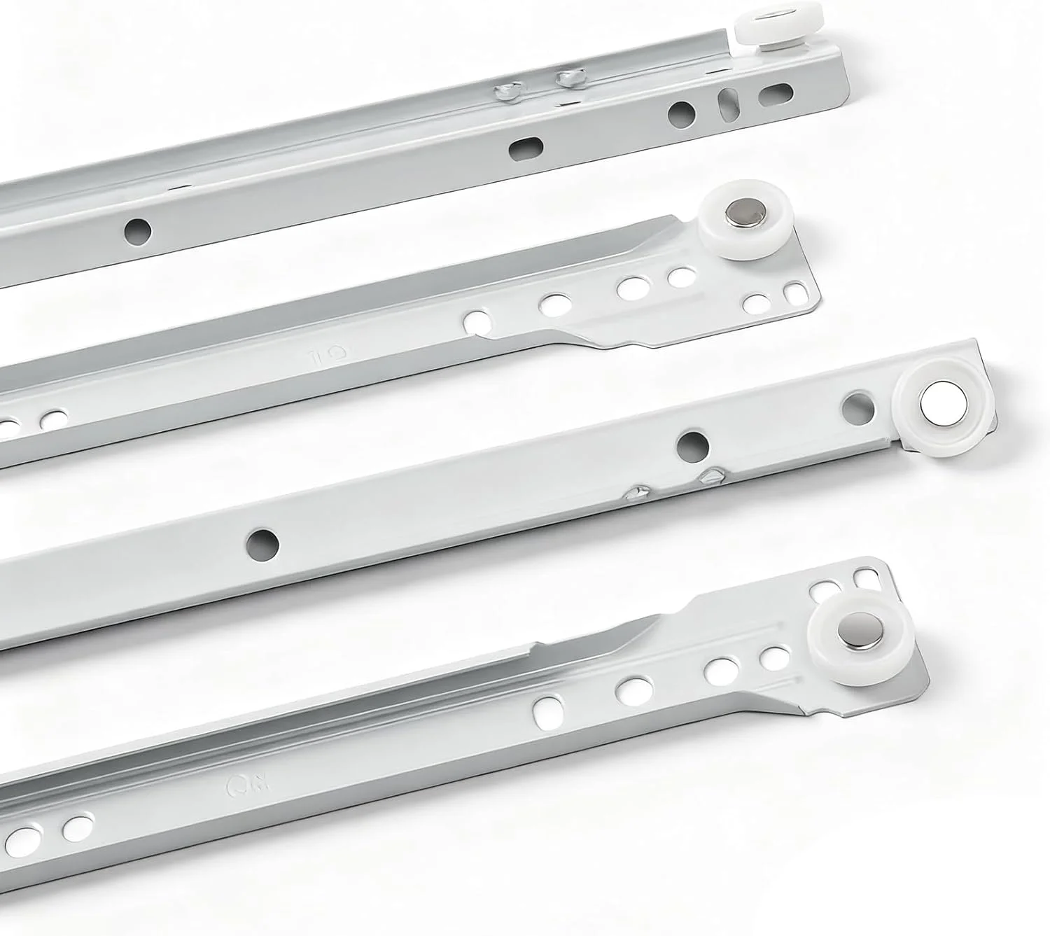 ریل کشو آرام بند 22 اینچی Hodyludy، یک جفت ریل کشویی سنگین برای نصب از کنار/زیر، مناسب برای کابینت، تعویض ریل کشو کمد، سفید