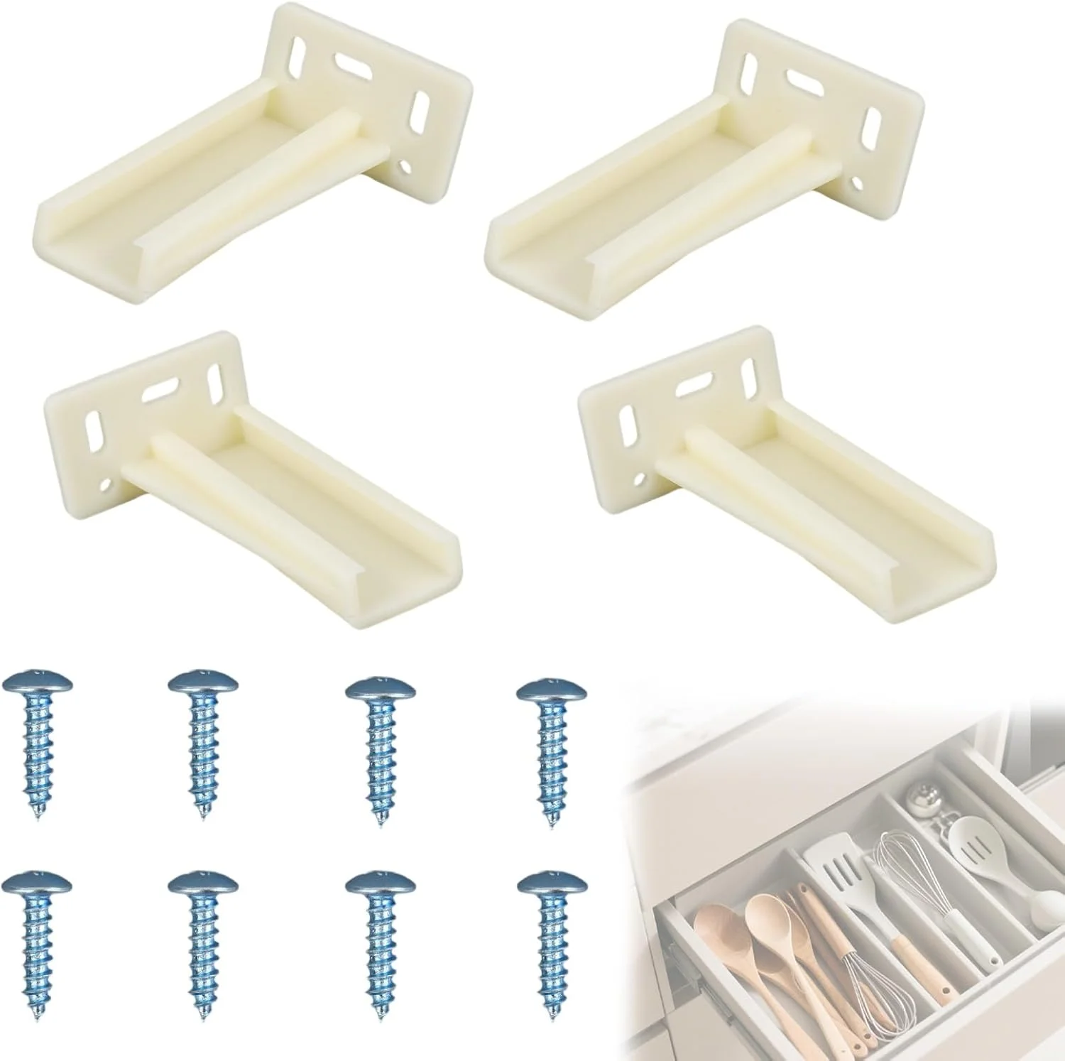 2 جفت سوکت ریل کشو عقب KT HR9000RL، صفحه پشتی ریل کشو پلاستیکی با پیچ، براکت های صفحه پشتی نصب