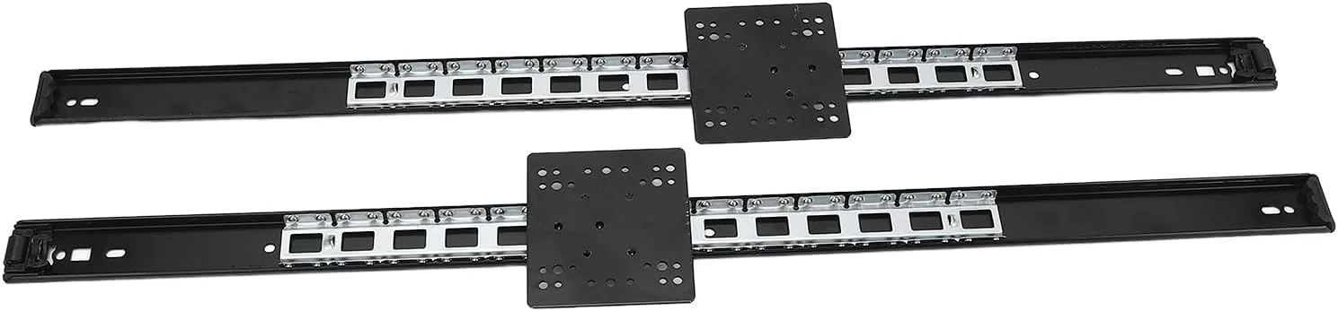 ریل کشویی سنگین 65 سانتی متری Haofy، بلبرینگ دار، نصب جانبی، مناسب برای کابینت دیواری، کابینت تلویزیون، مشکی، 35 میلی متری، دو قسمتی، مناسب برای RV و کامیون