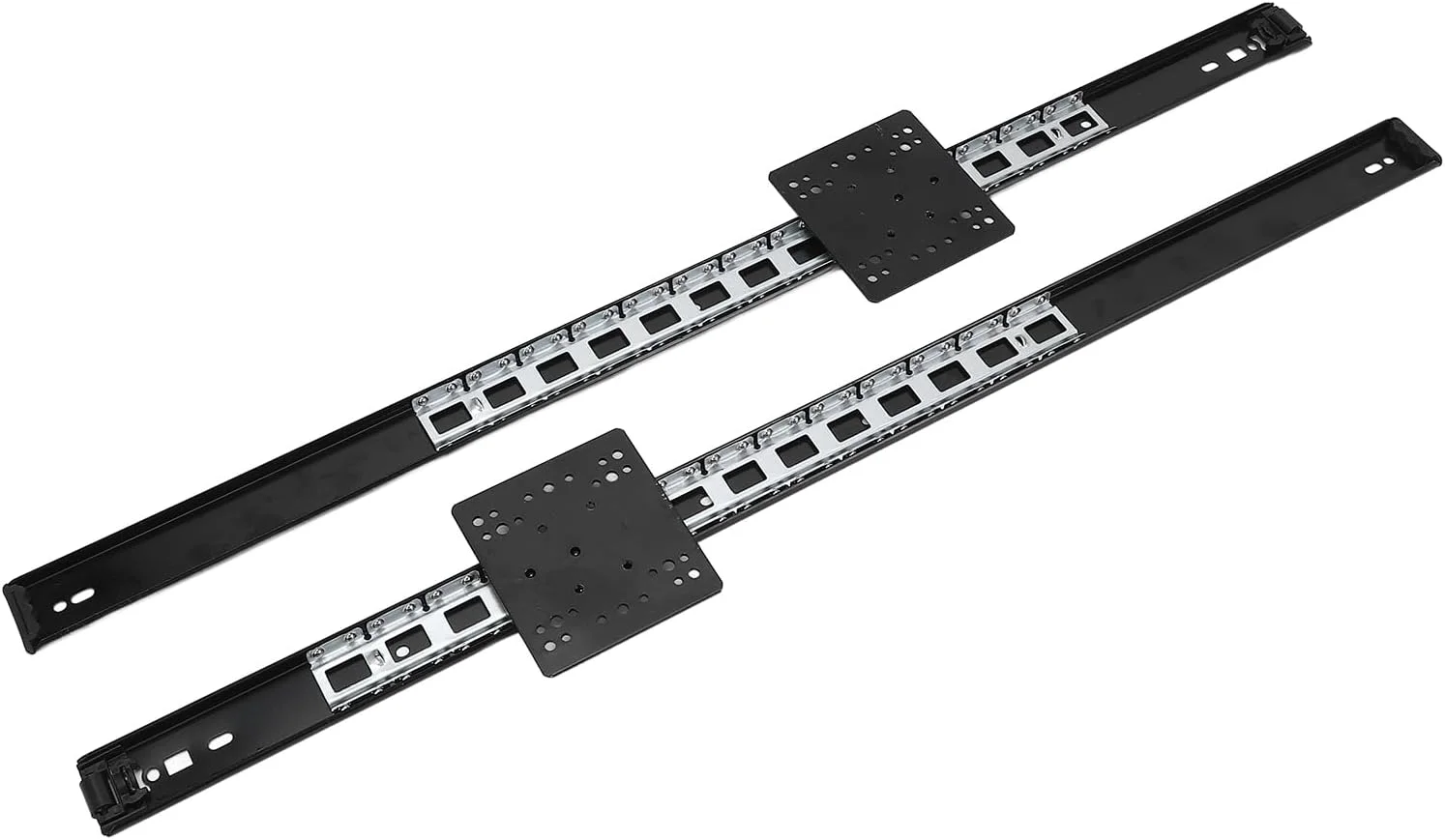 ریل کشویی سنگین 65 سانتی متری Haofy، بلبرینگ دار، نصب جانبی، مناسب برای کابینت دیواری، کابینت تلویزیون، مشکی، 35 میلی متری، دو قسمتی، مناسب برای RV و کامیون