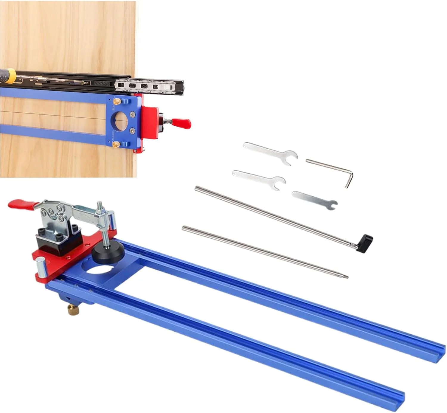 جیگ نصب دستگیره کابینت، ابزار نصب سخت افزار کابینت و ریل کشو، راهنمای دقیق برای کارگاه خانگی، میز اداری، مبلمان حمام، میز تحریر، آشپزخانه، نجاری و کابینت سازها