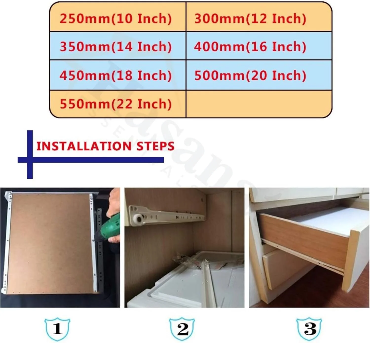 ریل های کابینت چرخ دار حسنات Essentials - اسلایدهای مسیر کشو برای میزها، کابینت های لباس و واحدهای ذخیره سازی (سفید) (16 اینچ)