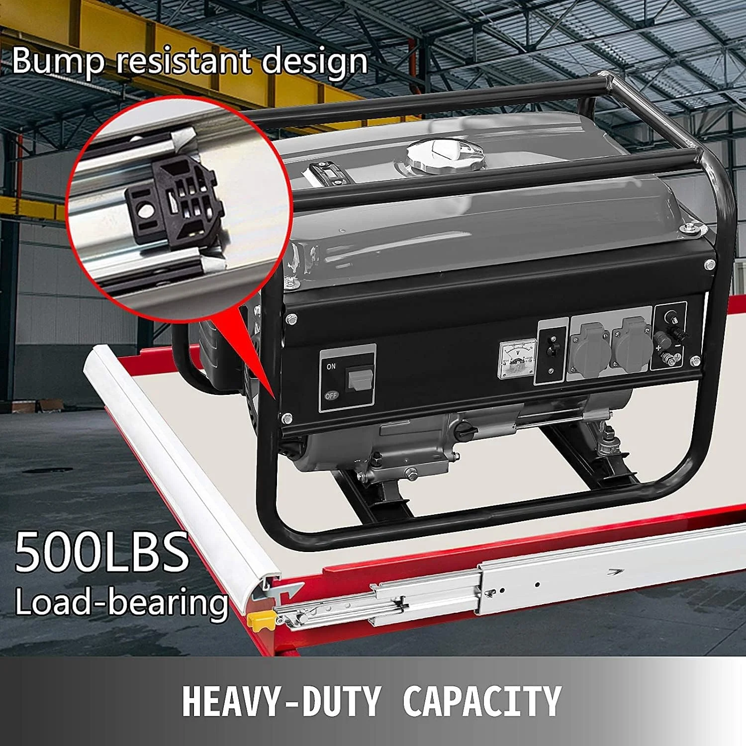 ریل کشویی صنعتی قفل‌دار، ریل کشویی بلبرینگ دار نصب جانبی 100 تا 200 سانتی‌متری، ریل کشویی سه قسمتی با باز شدن کامل، ظرفیت 220 کیلوگرم، نصب جانبی یک جفت (130 سانتی‌متر)