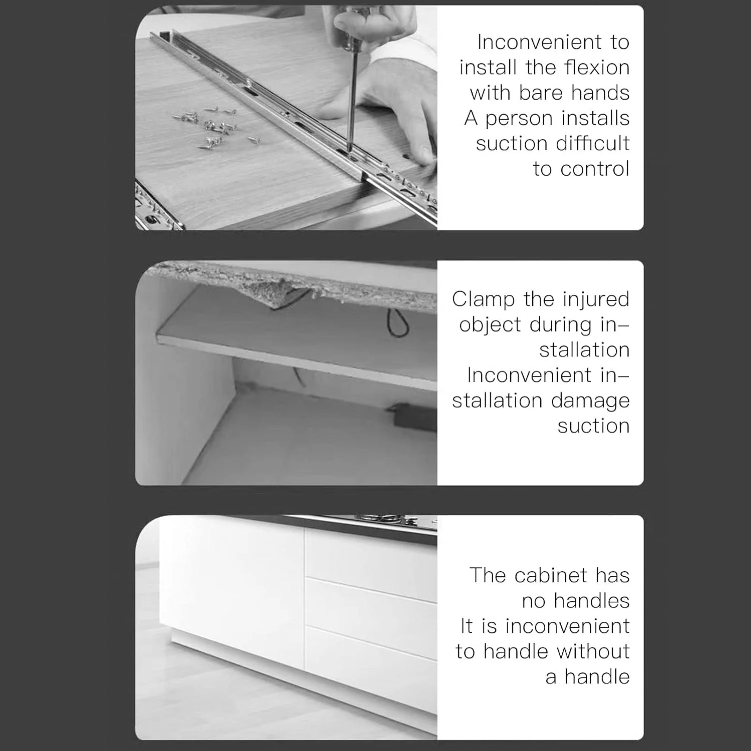 گیره/نگهدارنده نصب جلوی کشو، فرآیند پاشش الکترواستاتیک حرفه ای، 2 عدد گیره نصب جلوی کشو از جنس ورق فولادی سرد فشرده برای کابینت