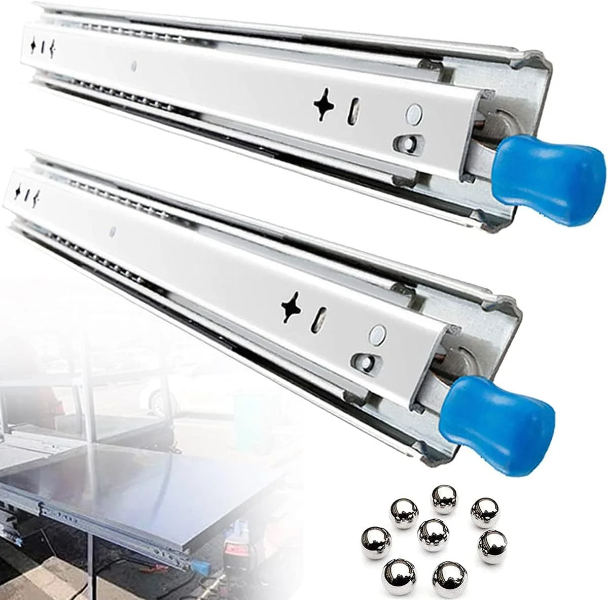 ریل کشویی سنگین GZDZHP با قفل، سایز 10-60 اینچ، ریل های کشویی با قابلیت باز شدن کامل، نصب جانبی، ظرفیت باربری 264 پوند، 1 جفت، 30 اینچ (1350 میلی متر) ریل کشویی سنگین GZDZHP با قفل، سایز 10-60 اینچ، ریل های کشویی با قابلیت باز شدن کامل، نصب جانبی، ظرفیت باربری 264 پوند، 1 جفت، 30 اینچ (1350 میلی متر)