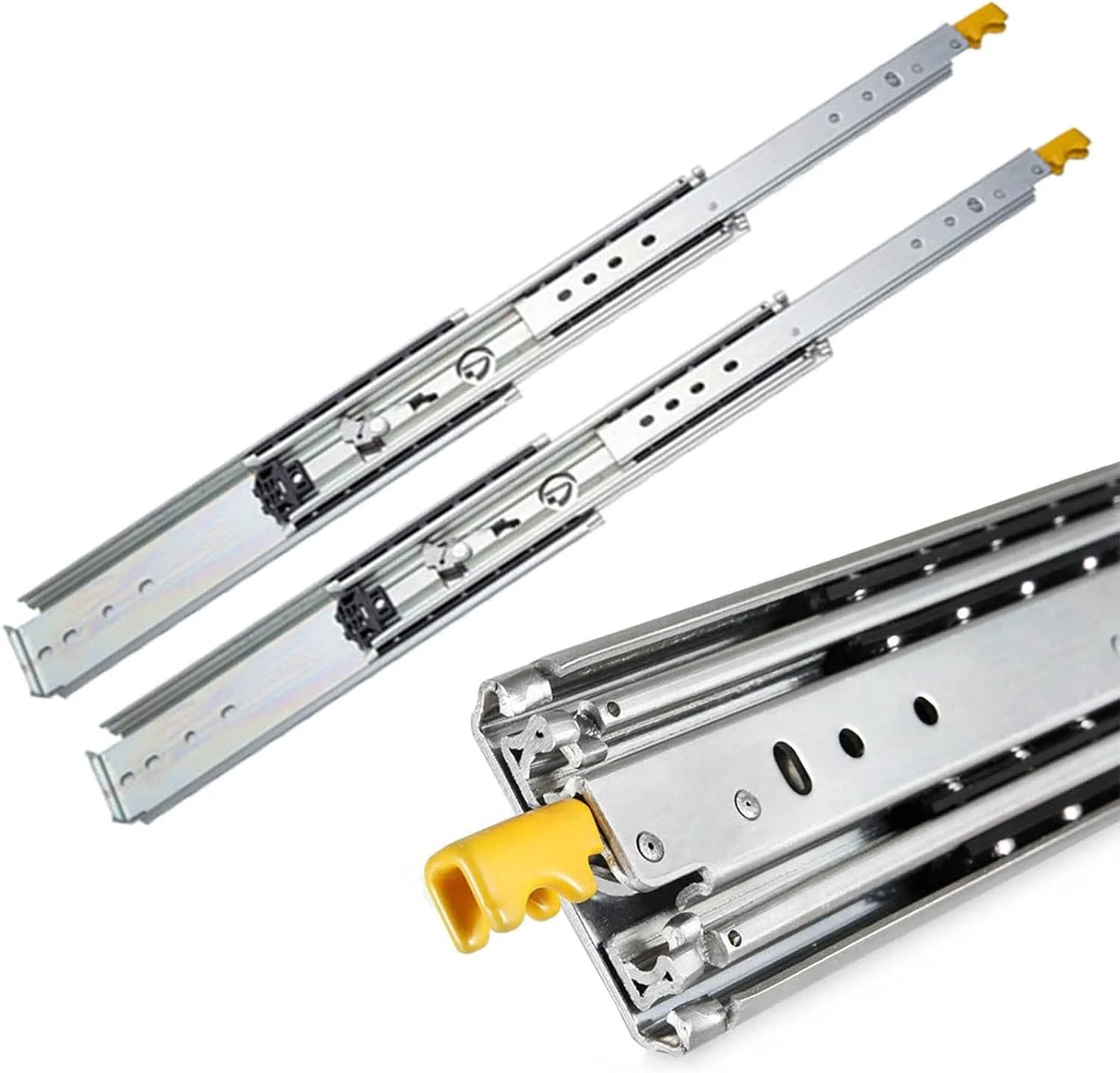 ریل کشویی سه تکه فوق سنگین با قابلیت باز شدن کامل 40 تا 60 اینچ با قفل، عرض 76 میلی متر، بلبرینگ سخت افزاری، حرکت روان، نصب جانبی، 1 جفت، 1050 میلی متر (تک رنگ 1200 میلی متر (48 اینچ)) ریل کشویی سه تکه فوق سنگین با قابلیت باز شدن کامل 40 تا 60 اینچ با قفل، عرض 76 میلی متر، بلبرینگ سخت افزاری، حرکت روان، نصب جانبی، 1 جفت، 1050 میلی متر (تک رنگ 1200 میلی متر (48 اینچ))