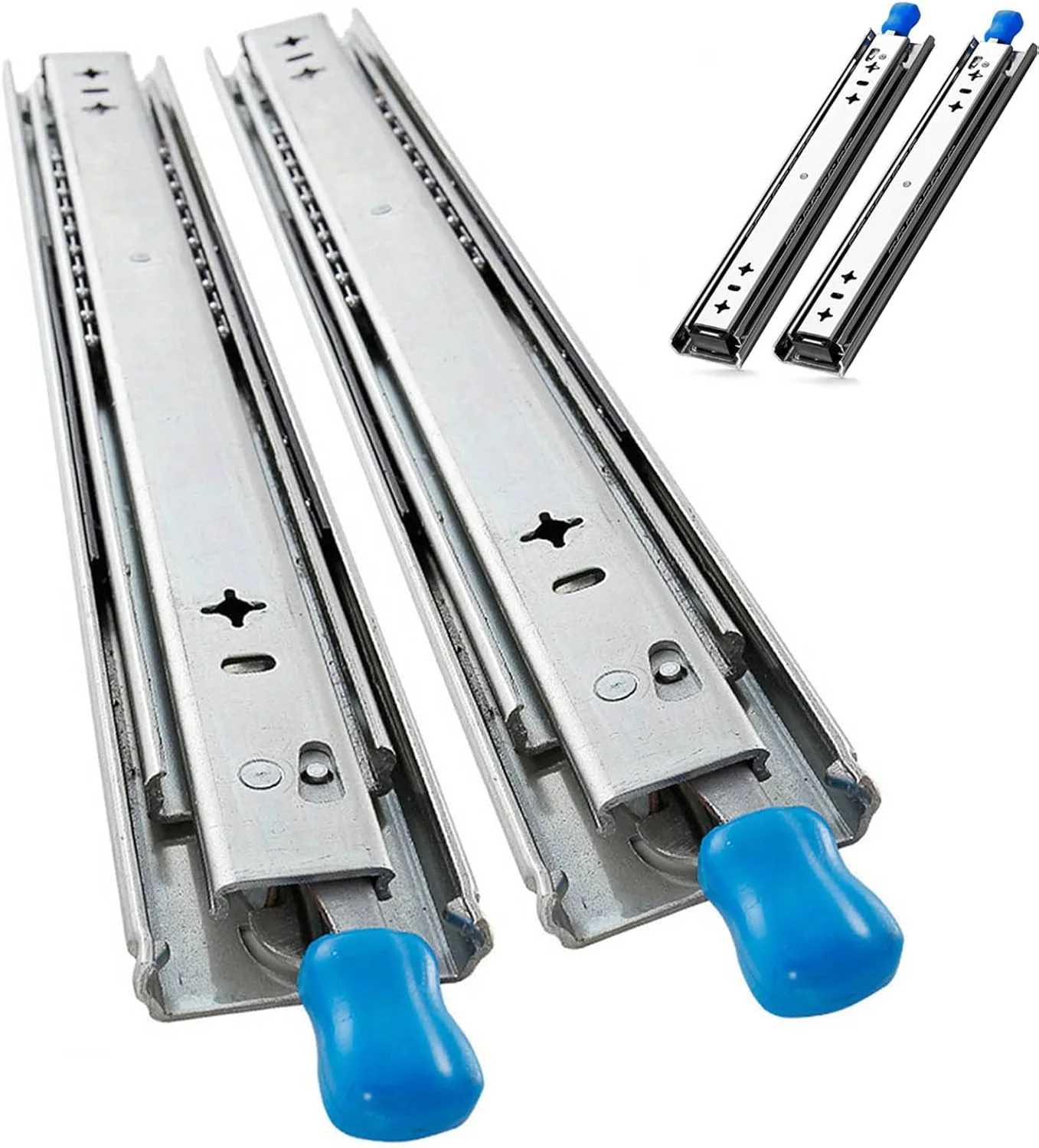 یک جفت ریل کشو سنگین، ریل های کشو با باز شدن کامل، 100 تا 150 سانتی متر با قفل، بلبرینگ سخت افزاری، دستگاه های قفل تلسکوپی، نصب جانبی (135 سانتی متر) یک جفت ریل کشو سنگین، ریل های کشو با باز شدن کامل، 100 تا 150 سانتی متر با قفل، بلبرینگ سخت افزاری، دستگاه های قفل تلسکوپی، نصب جانبی (135 سانتی متر)