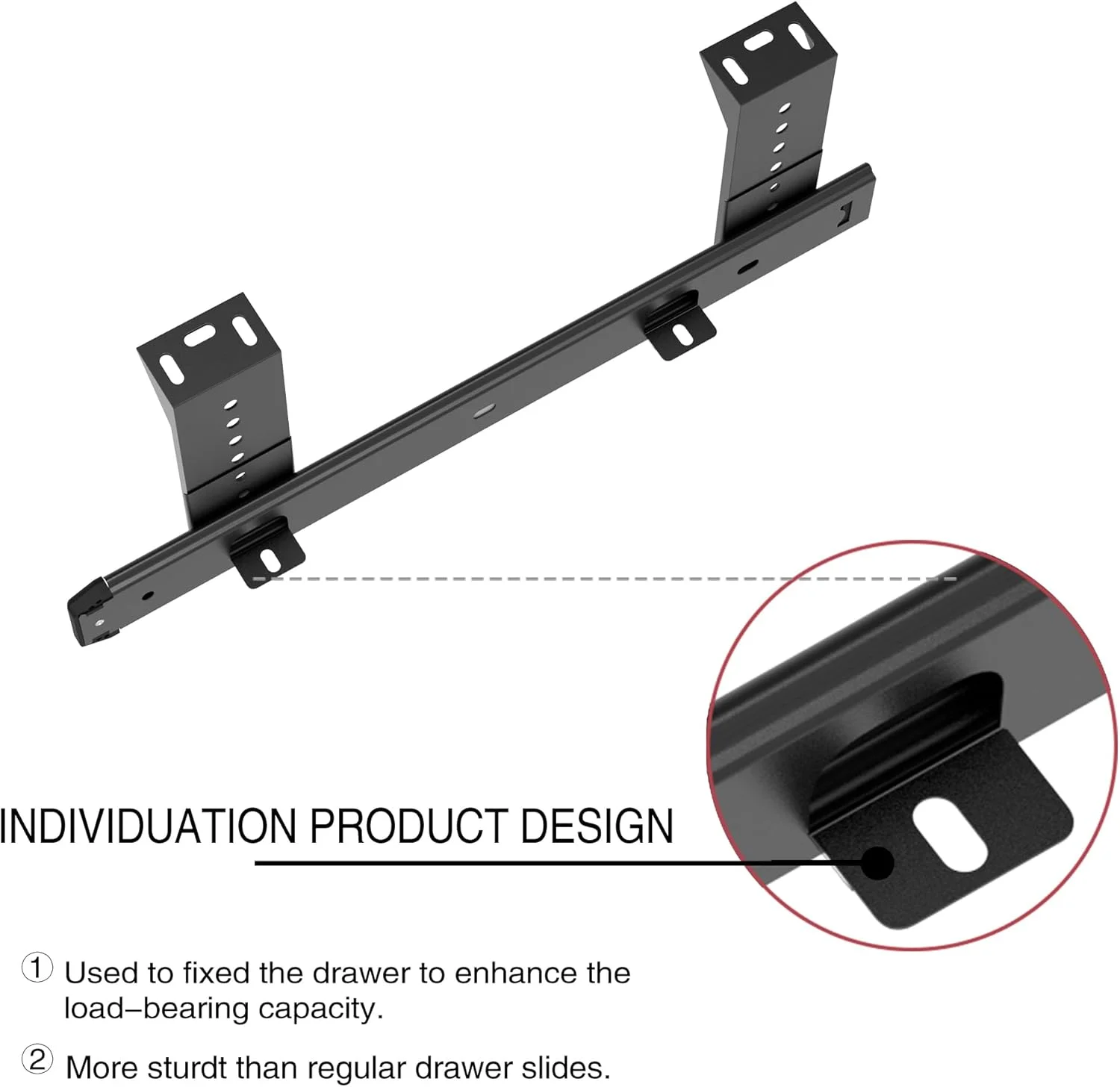 ریل کشویی کیبورد FRMSAET با ساختار فولادی سنگین و ضخامت 12/14/16/18 اینچ، بلبرینگ دار، مناسب برای کشوی کیبورد، سینی لوازم جانبی، سخت افزار مبلمان کابینت (16 اینچ، مشکی)