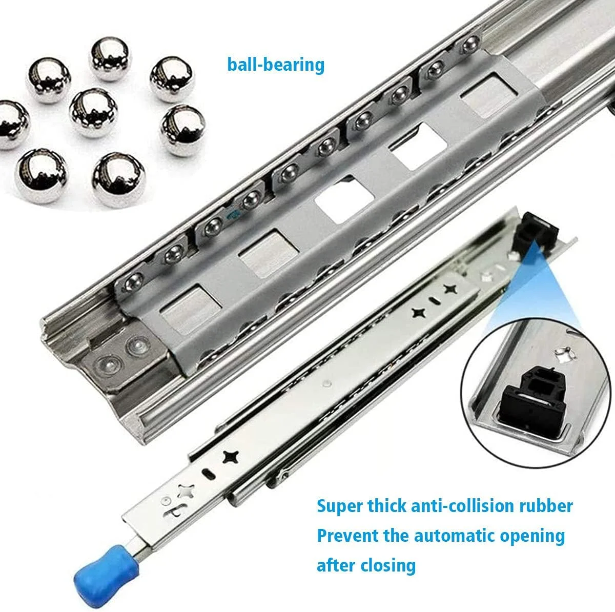 ریل کشویی سنگین GZDZHP با قفل، سایز 10-60 اینچ، ریل های کشویی با قابلیت باز شدن کامل، نصب جانبی، ظرفیت باربری 264 پوند، 1 جفت، 30 اینچ (1350 میلی متر)