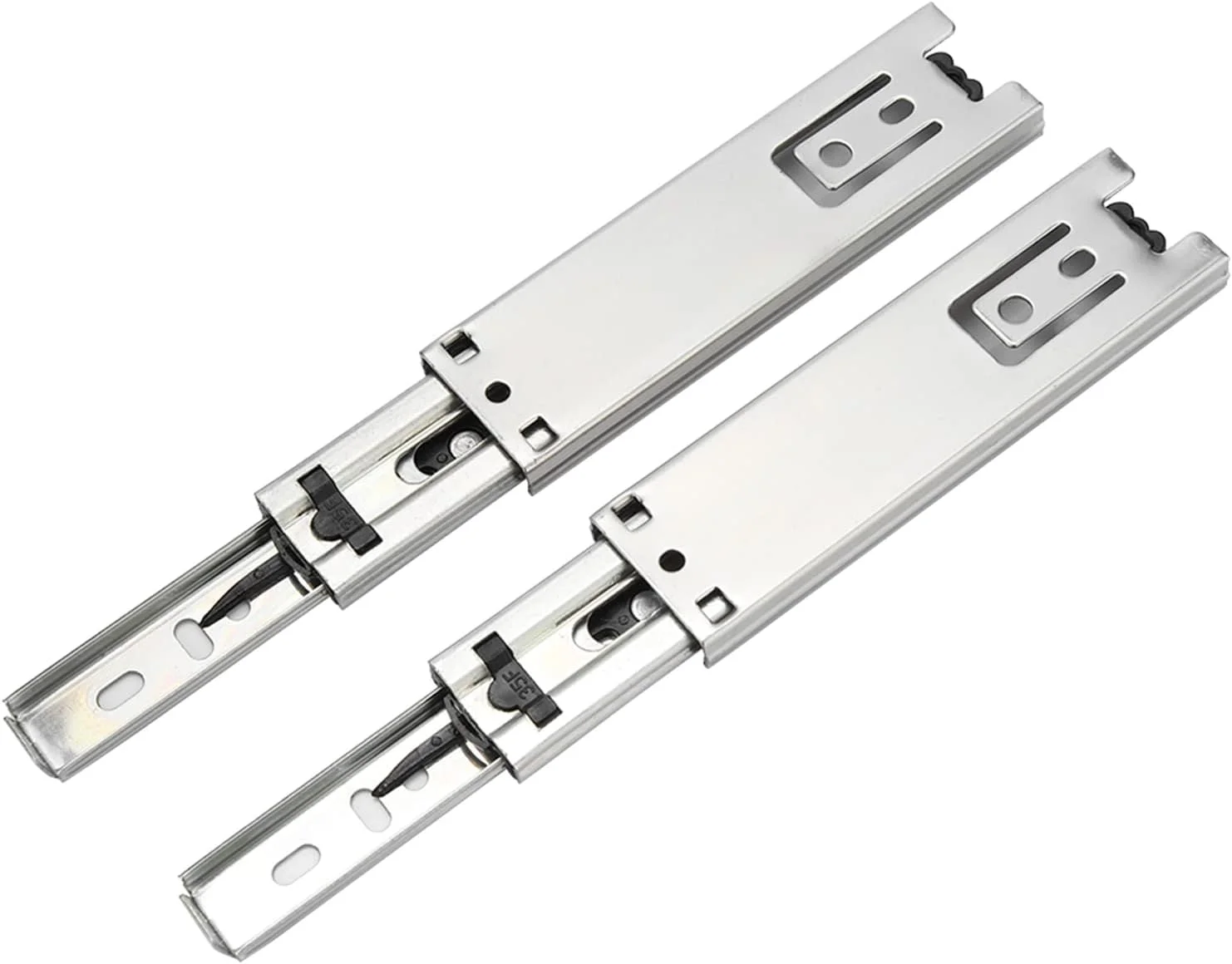 2 عدد ریل کشو 5 اینچی، ریل های کوتاه کوچک آبکاری شده با روی، ریل راهنمای مبلمان با قابلیت باز شدن کامل، سخت افزار کابینت آشپزخانه برای اکثر کشوهای کمد لباس