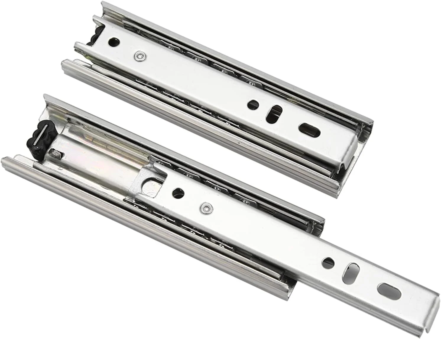 2 عدد ریل کشو 5 اینچی، ریل های کوتاه کوچک آبکاری شده با روی، ریل راهنمای مبلمان با قابلیت باز شدن کامل، سخت افزار کابینت آشپزخانه برای اکثر کشوهای کمد لباس