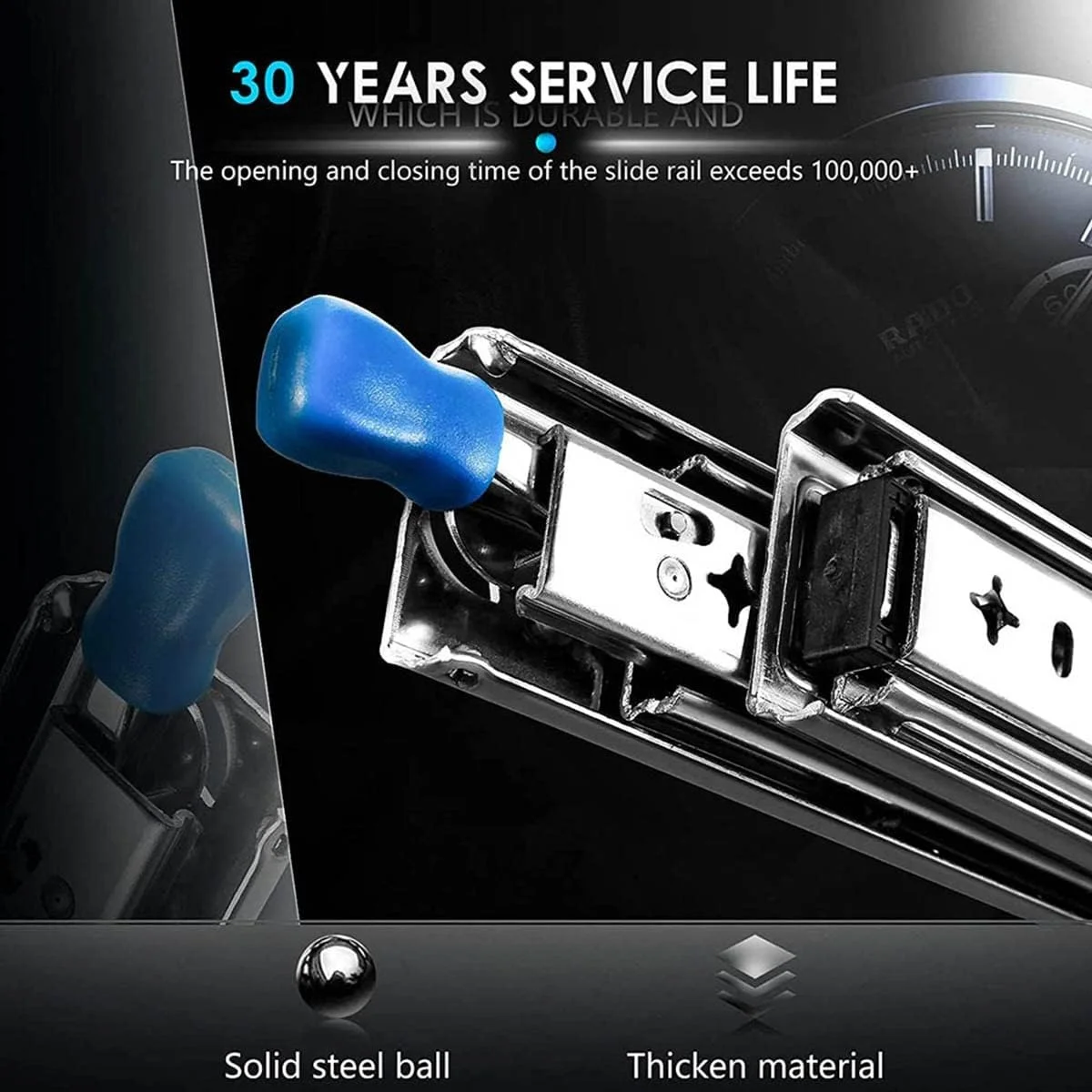 یک جفت ریل کشو سنگین، ریل های کشو با باز شدن کامل، 100 تا 150 سانتی متر با قفل، بلبرینگ سخت افزاری، دستگاه های قفل تلسکوپی، نصب جانبی (135 سانتی متر) یک جفت ریل کشو سنگین، ریل های کشو با باز شدن کامل، 100 تا 150 سانتی متر با قفل، بلبرینگ سخت افزاری، دستگاه های قفل تلسکوپی، نصب جانبی (135 سانتی متر)