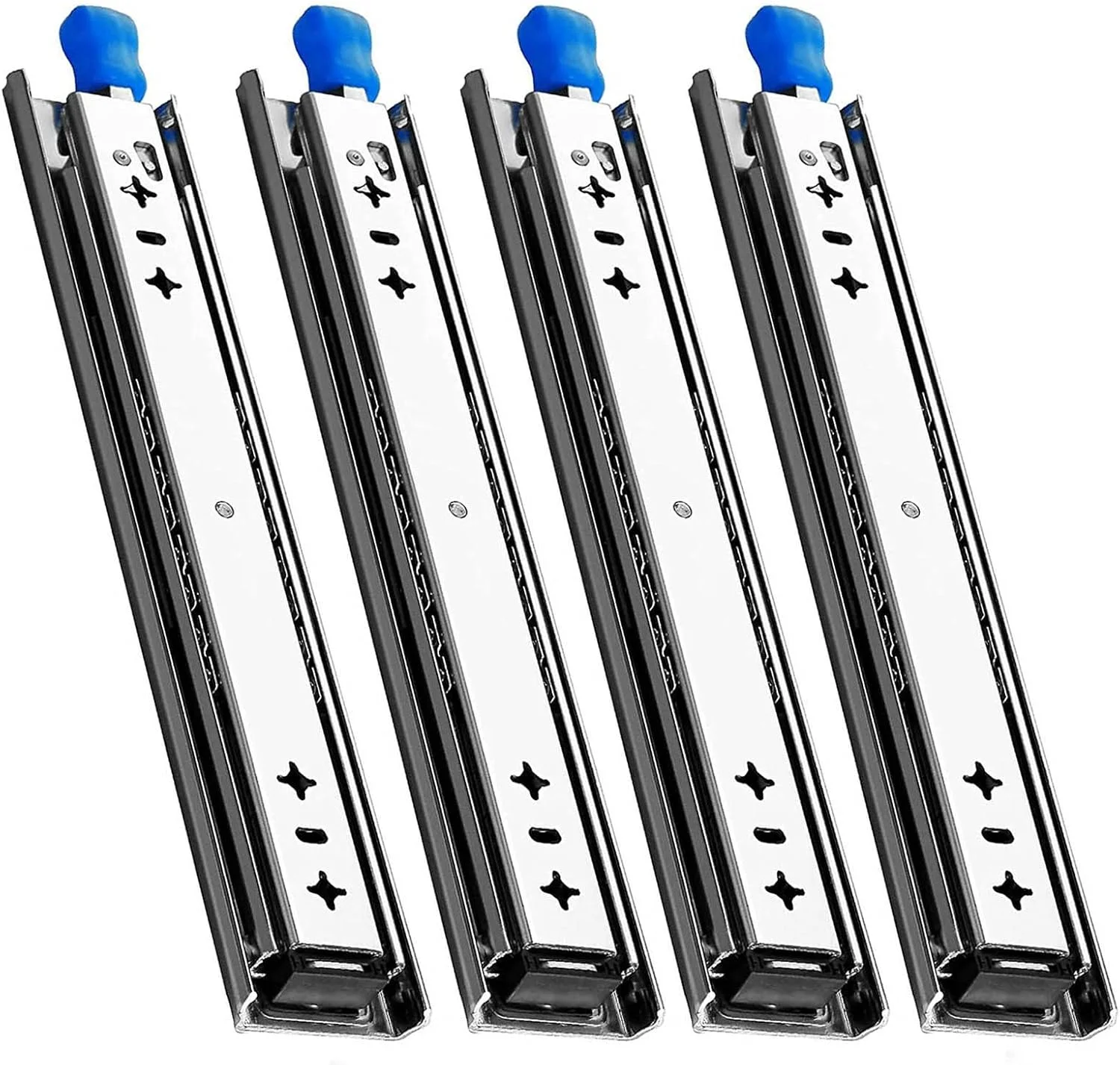 2 جفت ریل کشویی با بازشوندگی کامل، ریل های تلسکوپی قفل دار، ظرفیت بار سنگین 120 کیلوگرم، نصب جانبی، رنگی 2 جفت ریل کشویی با بازشوندگی کامل، ریل های تلسکوپی قفل دار، ظرفیت بار سنگین 120 کیلوگرم، نصب جانبی، رنگی