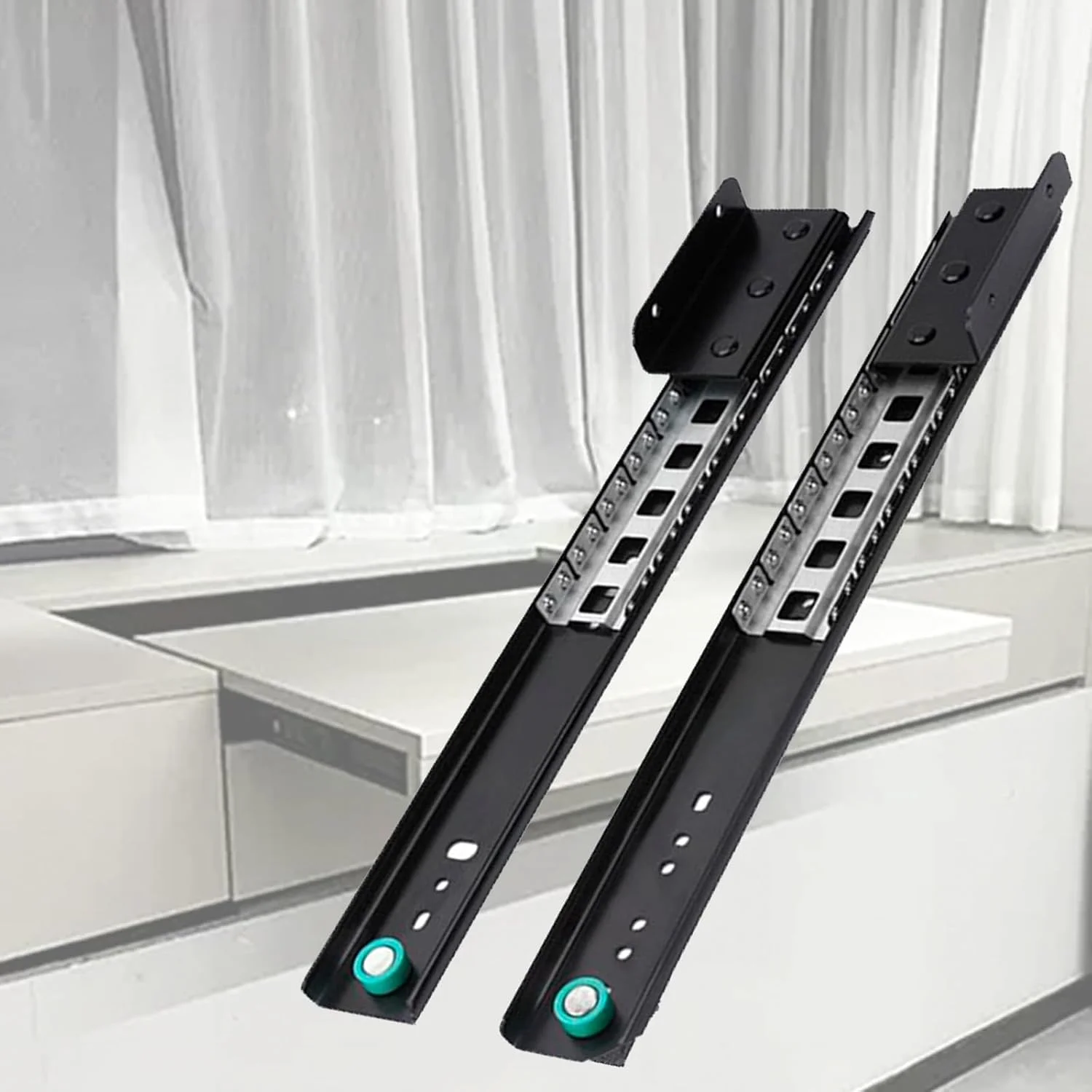 ریل تلسکوپی میز با باز شدن کامل، ریل کشویی میز تاشو، ریل کشویی سنگین با نصب جانبی، با مکانیزم آرام بند مخفی، مناسب برای میز کار، میز غذاخوری (یک جفت) ریل تلسکوپی میز با باز شدن کامل، ریل کشویی میز تاشو، ریل کشویی سنگین با نصب جانبی، با مکانیزم آرام بند مخفی، مناسب برای میز کار، میز غذاخوری (یک جفت)