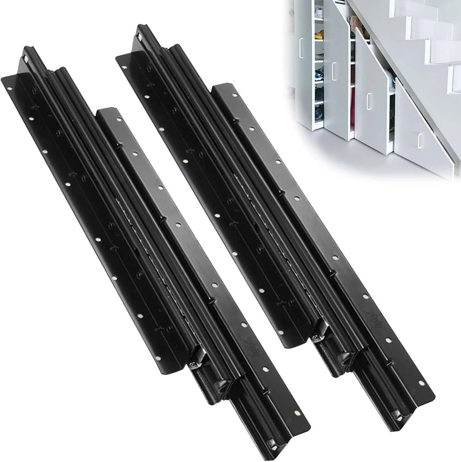 ریل کشویی سنگین 600-1450 میلیمتر نصب زیرکف - بازشوندگی کامل با بلبرینگ، ظرفیت بار 120 کیلوگرم، نصب مخفی برای میز کار، کشوی پله، کابینت ریل کشویی سنگین 600-1450 میلیمتر نصب زیرکف - بازشوندگی کامل با بلبرینگ، ظرفیت بار 120 کیلوگرم، نصب مخفی برای میز کار، کشوی پله، کابینت