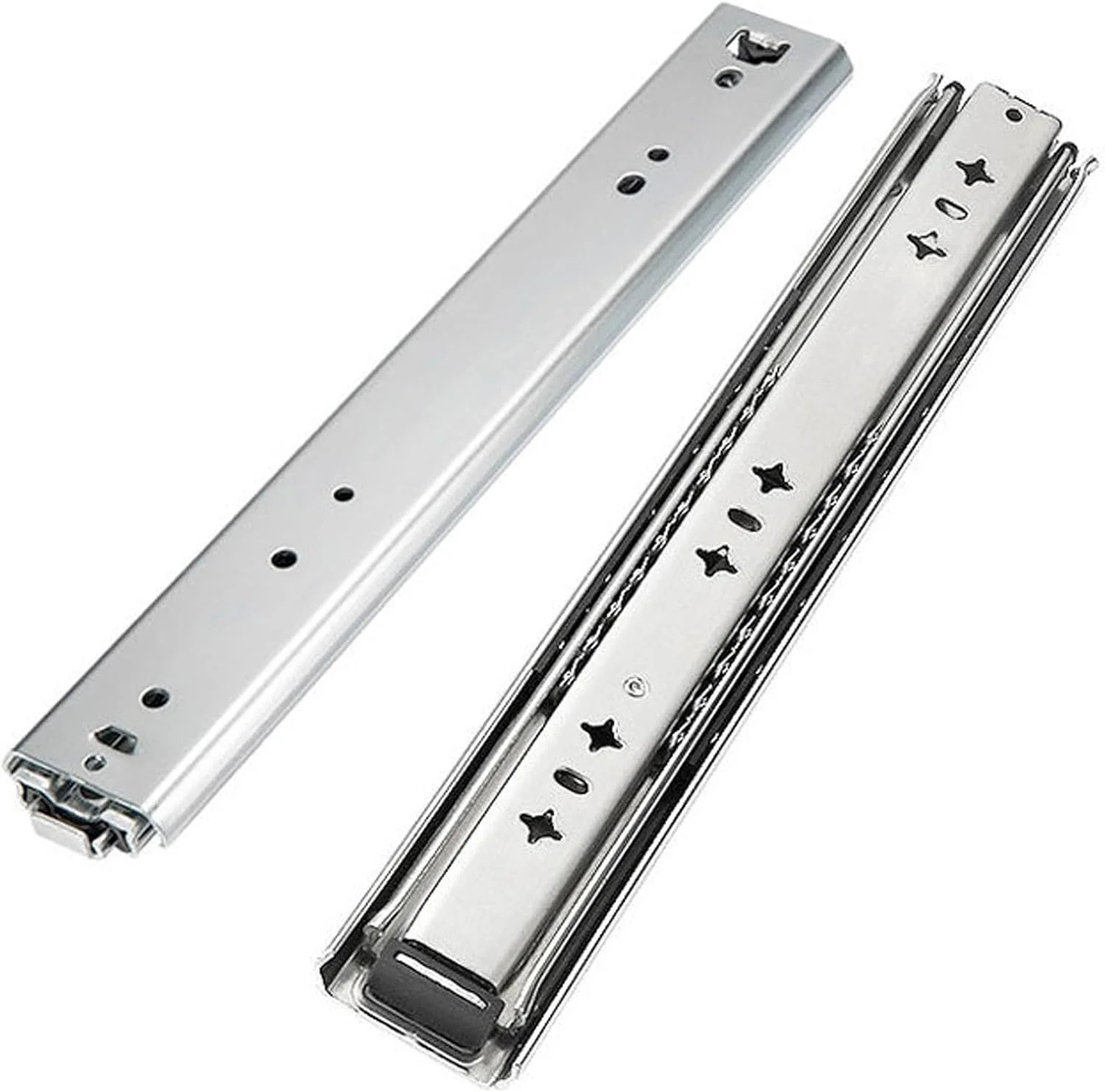 ریل های افزایش طول میز، ریل افزایش طول کامل میز، ریل های کشو با مکانیزم بسته شدن نرم و پنهان، نصب جانبی، عملکرد روان، مناسب برای میزهای رویدادها، جشنواره ها و شام (یک جفت)