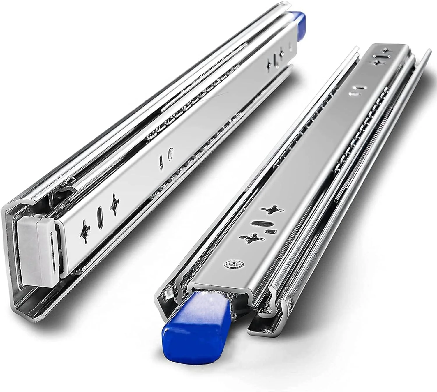 ریل کشویی کشو، ریل فلزی سنگین، راهنمای مسیر، بلبرینگ با قابلیت باز و بسته شدن کامل، ریل های سه قسمتی کشو با قفل، نصب جانبی 1 جفت (50 سانتی متر)