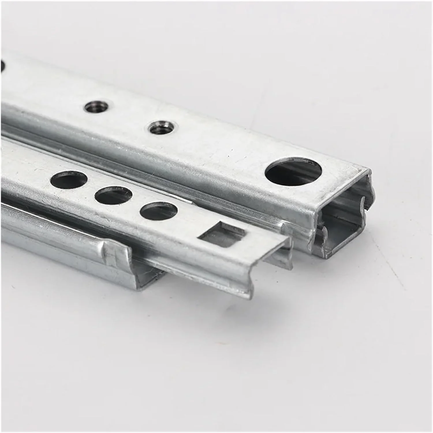 یک جفت ریل کشو مینیاتوری 17 میلی متری، ریل دو قسمتی کشو، راهنمای توپی، ریل های فولادی، سخت افزار مبلمان (246 میلی متر 10 اینچ)