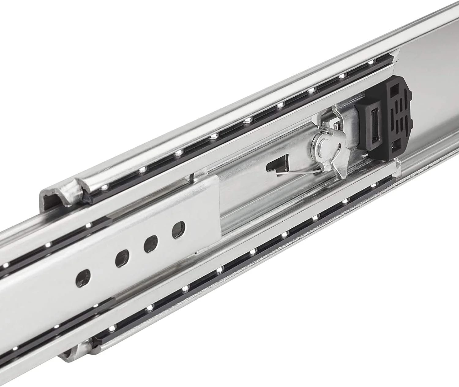 ریل کشویی سنگین با قفل، ریل های بلبرینگ با قابلیت باز شدن کامل، مناسب برای کشو، موجود در اندازه های 40، 42، 44، 46، 48، 50، 52، 54، 56، 58، 60، 64، 68، 72، 76، 80 اینچ (1800 میلی متر (72 اینچ))