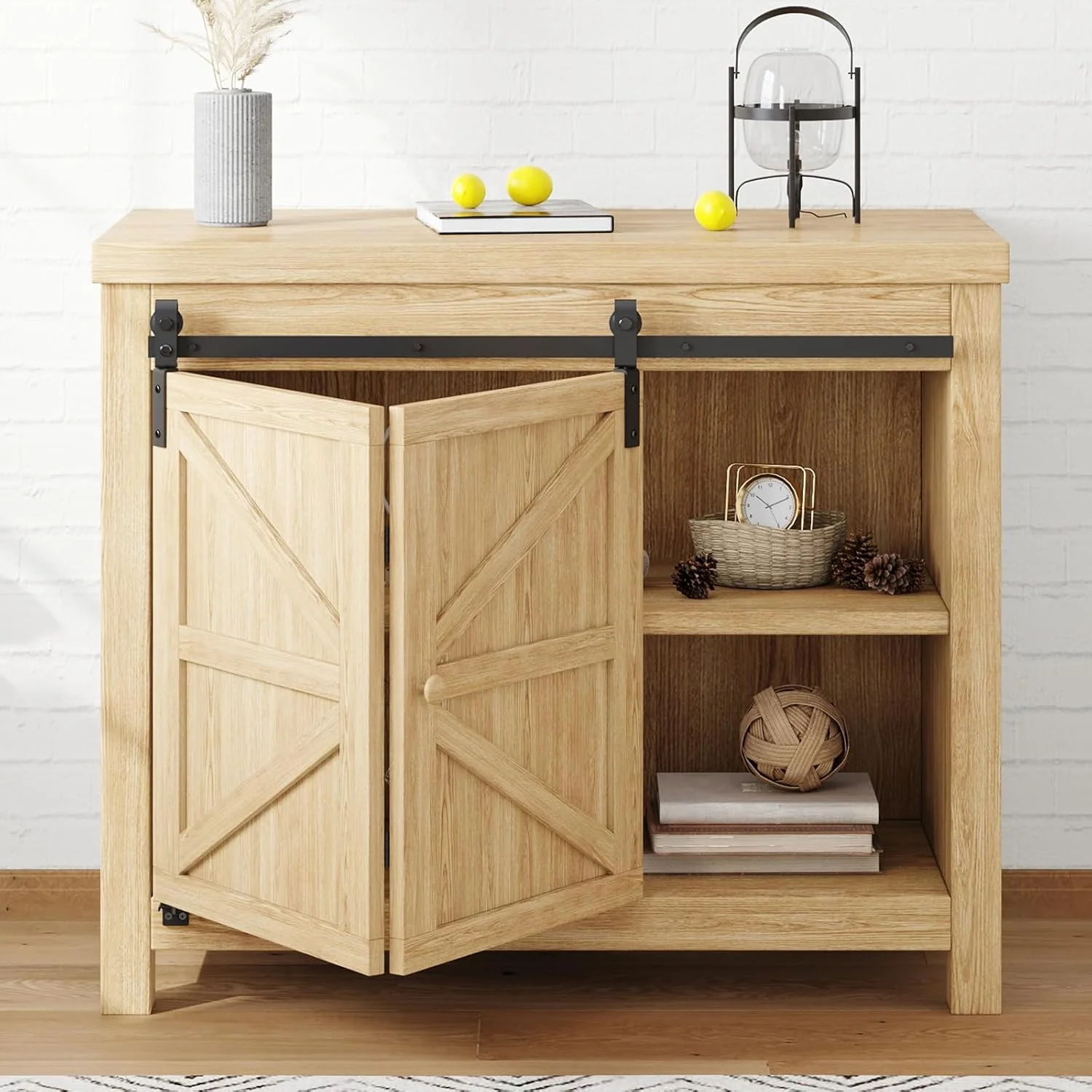 کیت سخت افزاری درب کشویی انبار مینی کابینت EaseLife به طول 3 فوت برای 2 درب، نصب آسان، حرکت روان و بی صدا، مناسب برای پنجره ذخیره سازی، پایه تلویزیون و سایر محافظ ها (بدون کابینت)