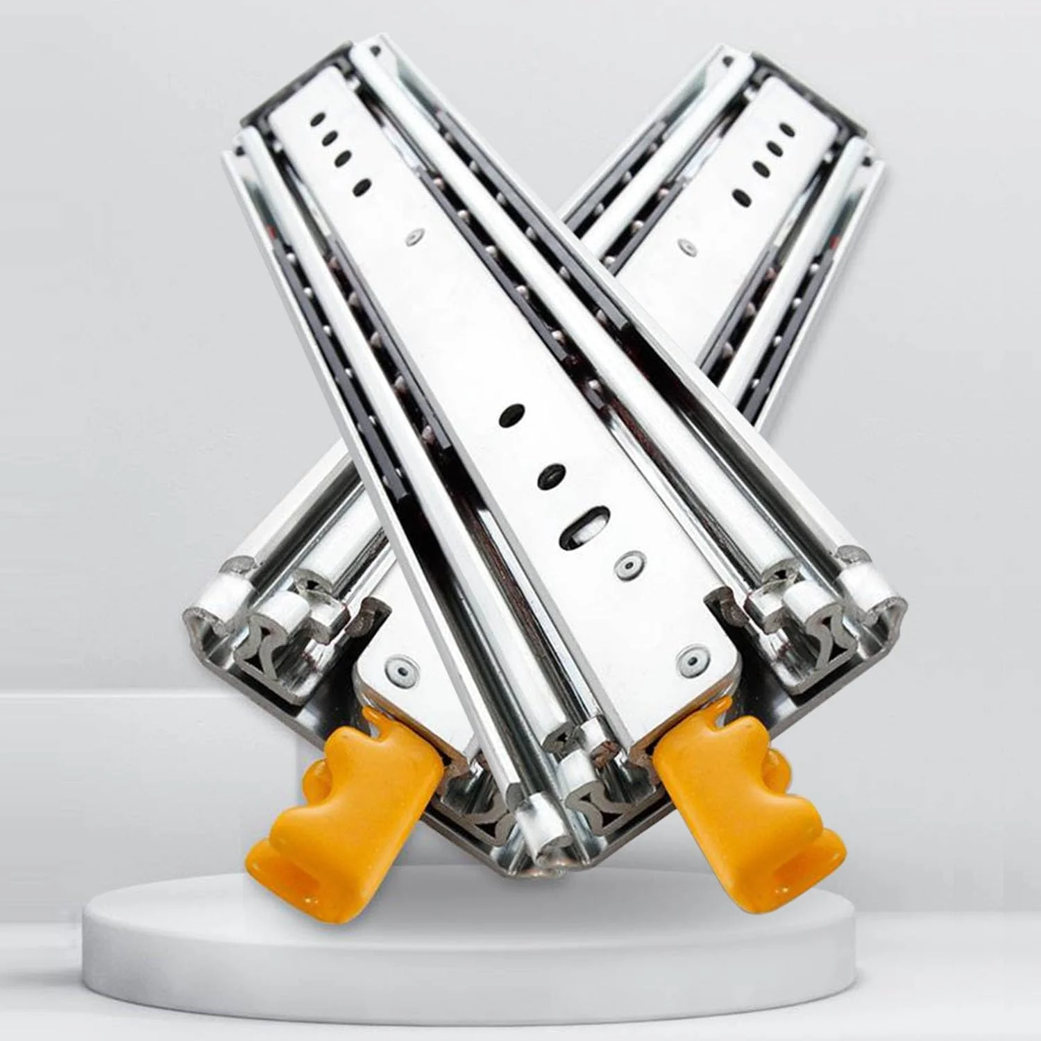 ریل کشو با قفل، ریل کشو بلبرینگ فولادی با قابلیت باز شدن کامل، سایزهای 40 44 48 52 56 60 64 68 72 76 80 اینچ، نصب جانبی، ظرفیت بار 480 پوند، 1 جفت (64 اینچ (160 سانتی متر))