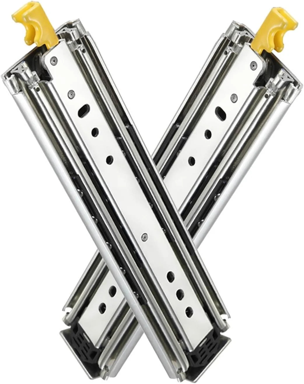 ریل کشو با قفل، ریل های بلبرینگ فولادی با قابلیت باز شدن کامل، 40 44 48 52 56 60 64 68 72 76 80 اینچ، ریل های بلبرینگ نصب جانبی، لغزنده، رانر، تحمل بار 480 پوند، 1 جفت (72 اینچ (180 سانتی متر))