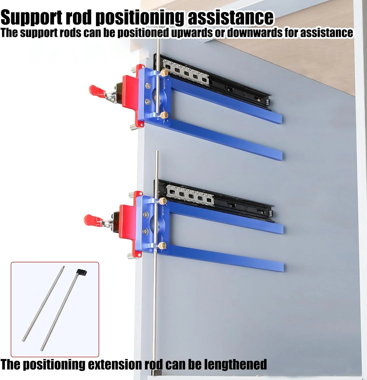 ابزار نصب ریل کشو | ابزار دقیق نصب ریل کشو کابینت - راهنمای تراز برای کارگاه، مبلمان منزل، میز آرایش، میز تحریر، حمام، آشپزخانه، نجاران و متخصصان