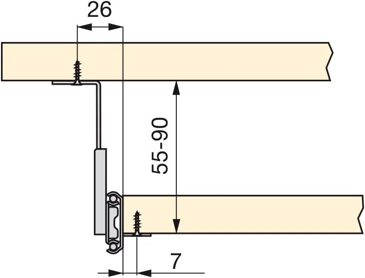 اموکا - ریل های بلبرینگ برای پلتفرم/قفسه/کشو زیر میز، کیت ریل نگهدارنده صفحه کلید با قابلیت تنظیم ارتفاع، فولاد، روکش زینک مشکی، 20 ut