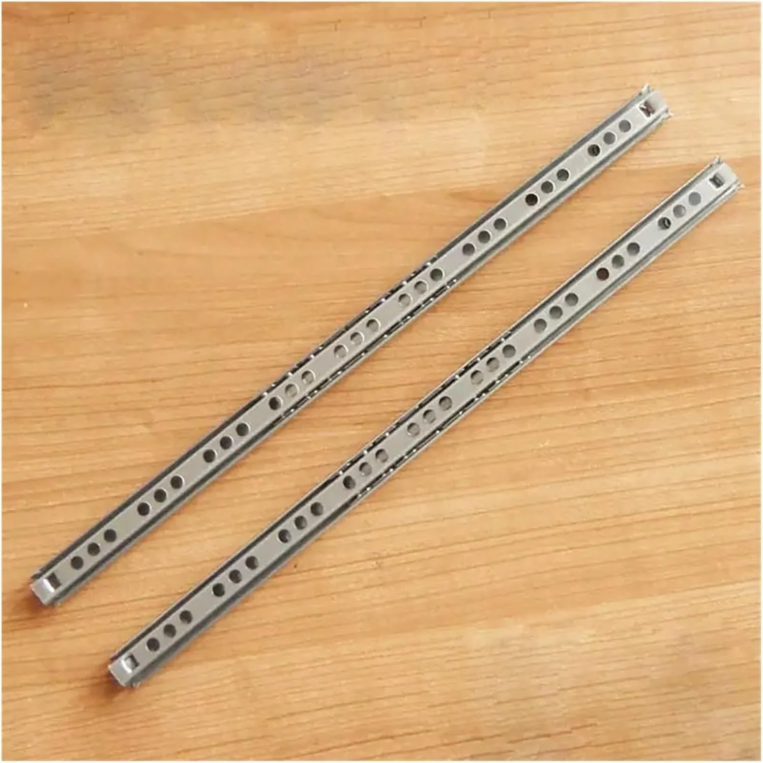 یک جفت ریل کشویی ساچمه ای فولادی، راهنمای ساچمه ای کشو، دو قسمتی، عرض 17 میلی متر، اتصالات سخت افزاری مبلمان تاشو فولادی (یک رنگ 182 میلی متر)