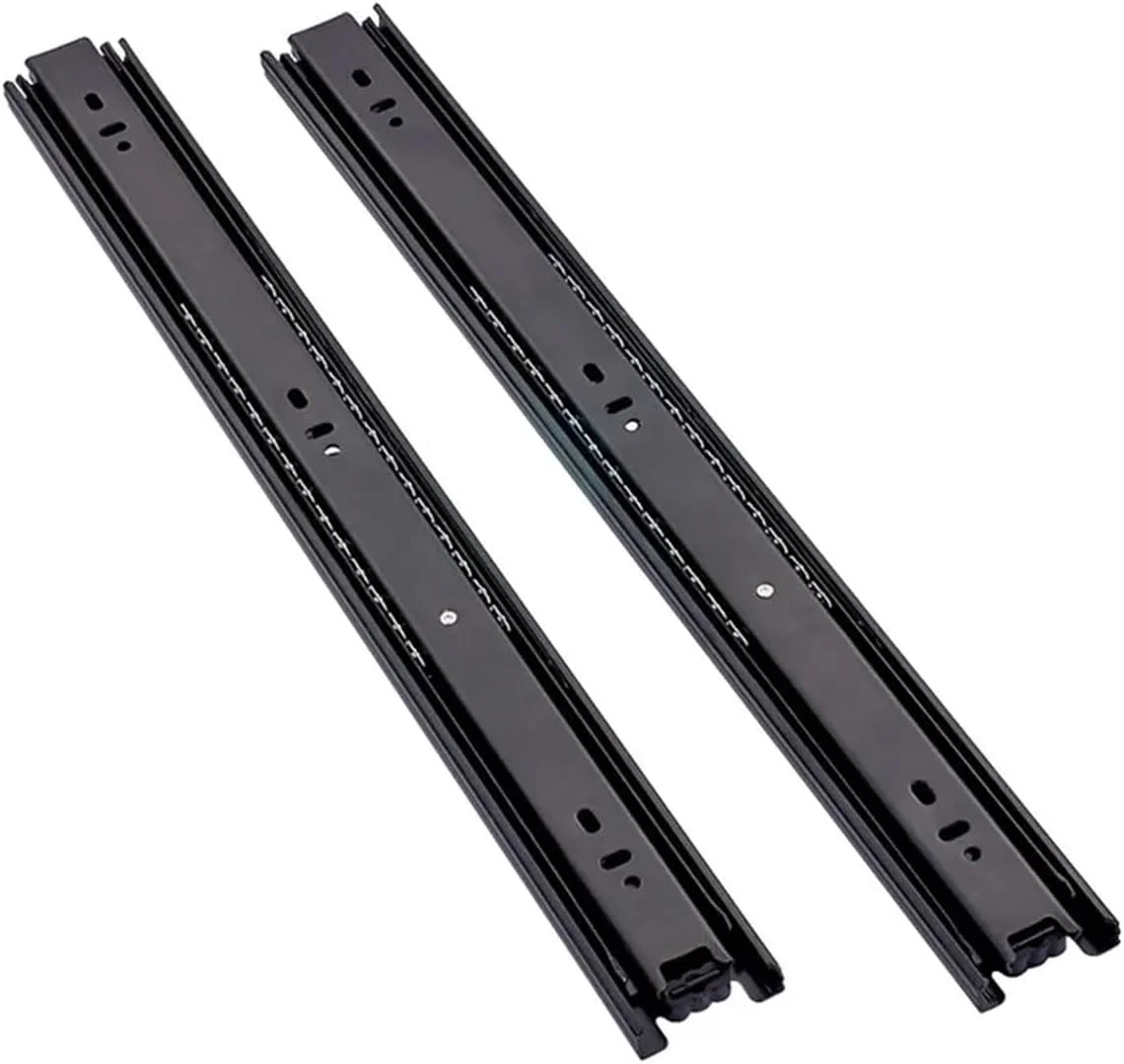 یک جفت ریل کشو ساچمه ای دو قسمتی با بافر فلزی بی صدا، ریل راهنمای کشو فولادی، اتصالات سخت افزاری مبلمان (400 میلی متر)