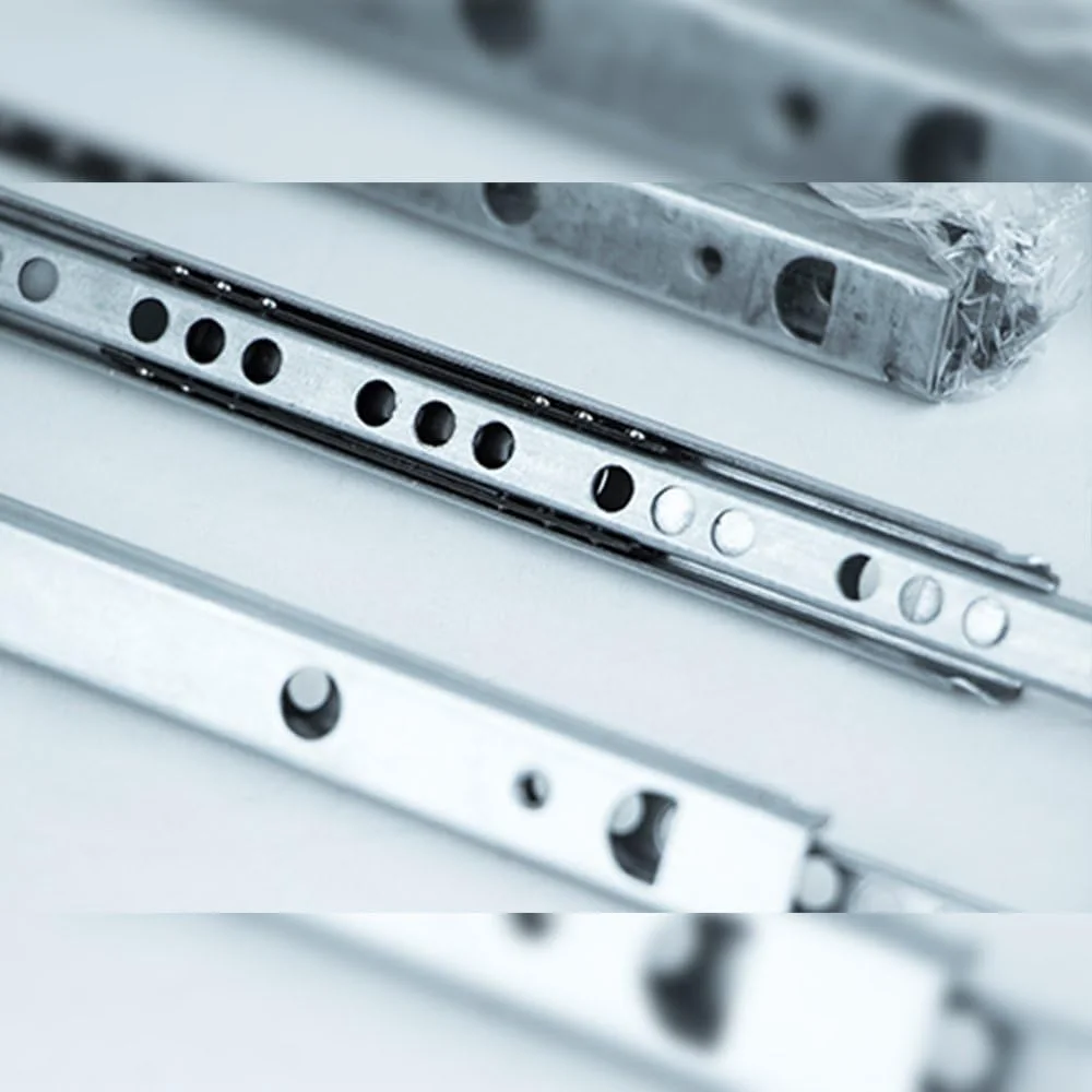 Emuca - ست 5 جفتی (10 عددی) ریل کشویی بلبرینگی با بازشوندگی نیمه، 17 میلی متر در 342 میلی متر، روکش زینک