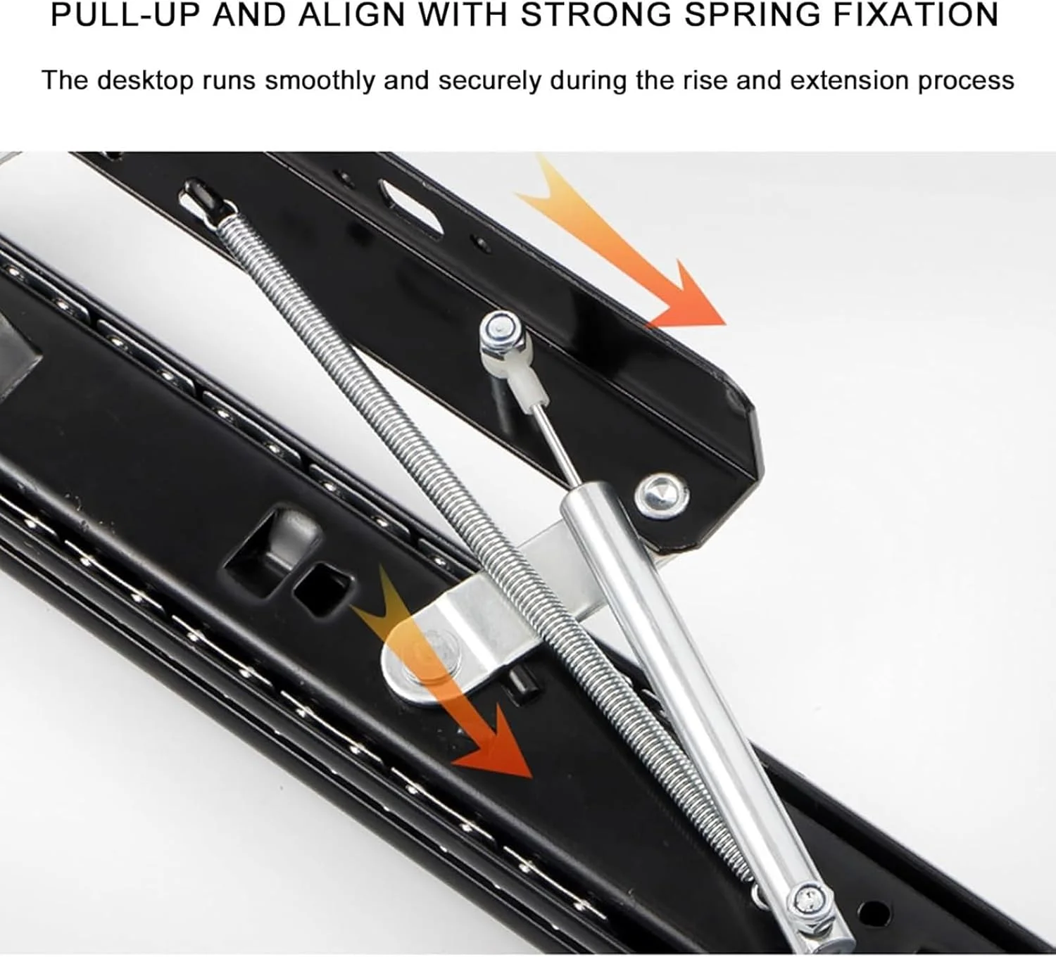 ریل های بالابر میز، ریل های کشو، ریل های کشو مخفی با مکانیزم آرام بند، ریل های کشو سنگین با نصب جانبی، برای میز ناهار خوری، میز تحریر (25 سانتی متر / 9.9 اینچ)