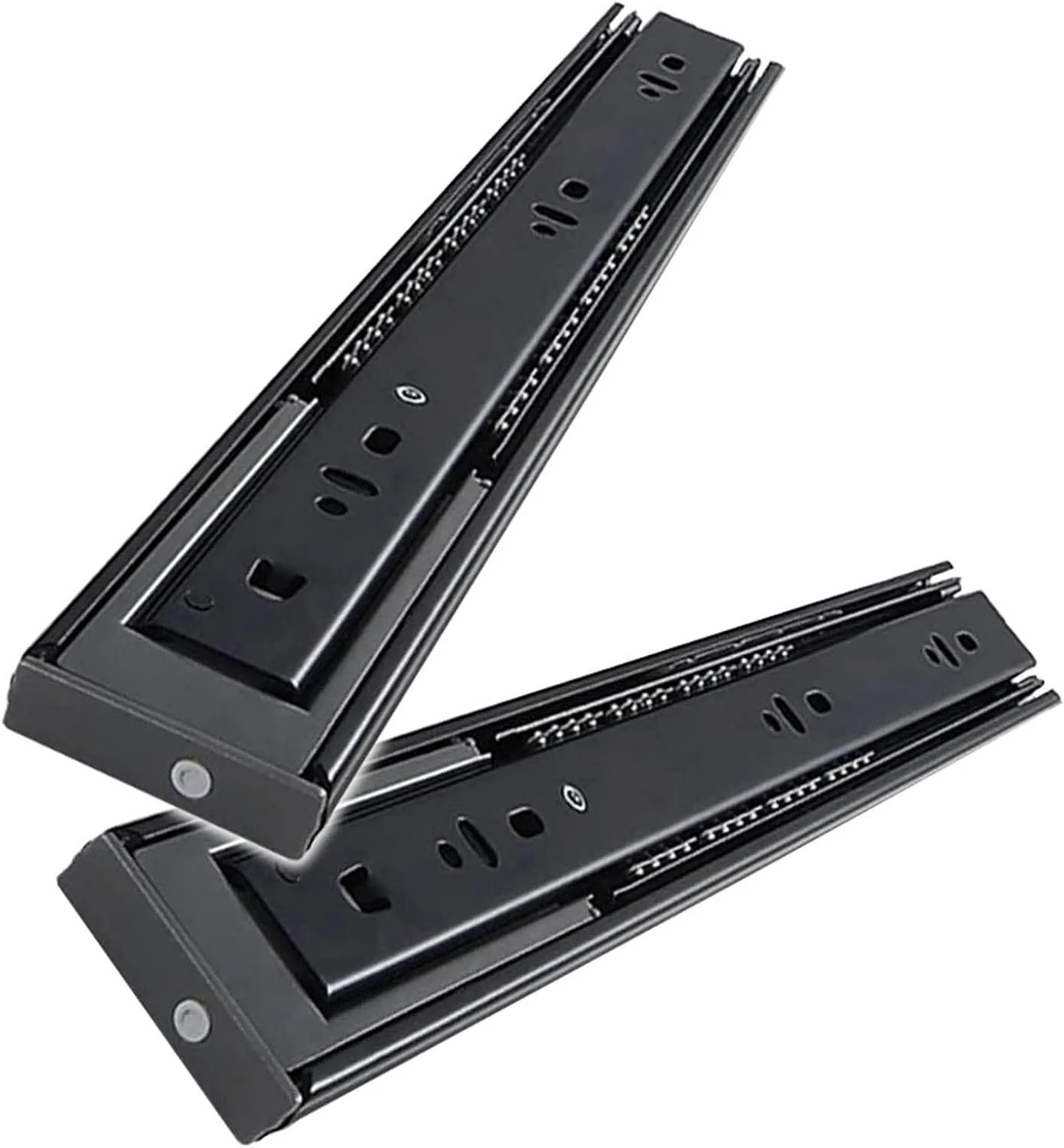 ریل کشویی نصب جانبی با مکانیزم آرام بند، ریل های تمام بازشو، راهنما و مسیر لغزنده، سنگین وزن 45 کیلوگرم، همراه با پیچ، 1 جفت (چند رنگ)