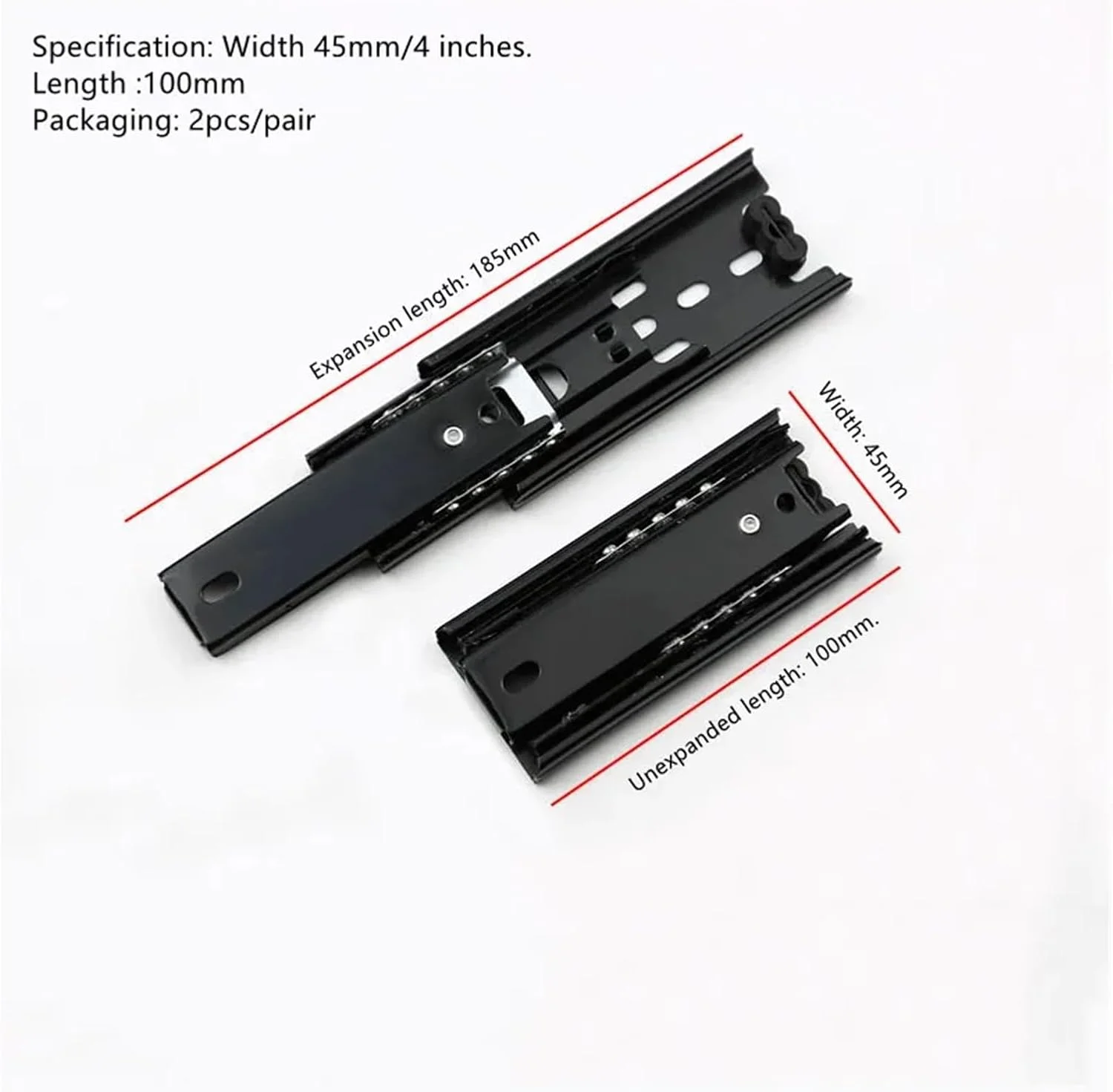 ریل کشویی باریک 35 و 45 میلیمتری، فوقالعاده کوتاه، تاشو، سه تکه، مناسب کشوهای کوچک، سختافزار کابینت (45 میلیمتر، 4 اینچ) ریل کشویی باریک 35 و 45 میلیمتری، فوقالعاده کوتاه، تاشو، سه تکه، مناسب کشوهای کوچک، سختافزار کابینت (45 میلیمتر، 4 اینچ)