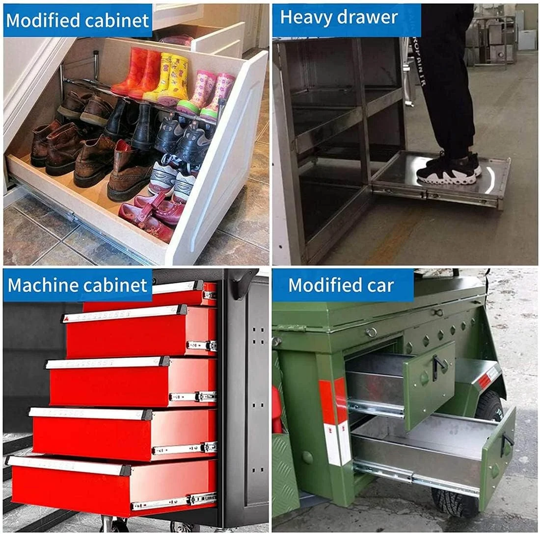 ریل کشو بلبرینگ سنگین، ریل های کشو بی صدا، کشوی فولادی فلزی جامد، نصب جانبی، 1 جفت، ظرفیت بار 120 کیلوگرم، نصب آسان)) (یک رنگ 70 سانتی متر)