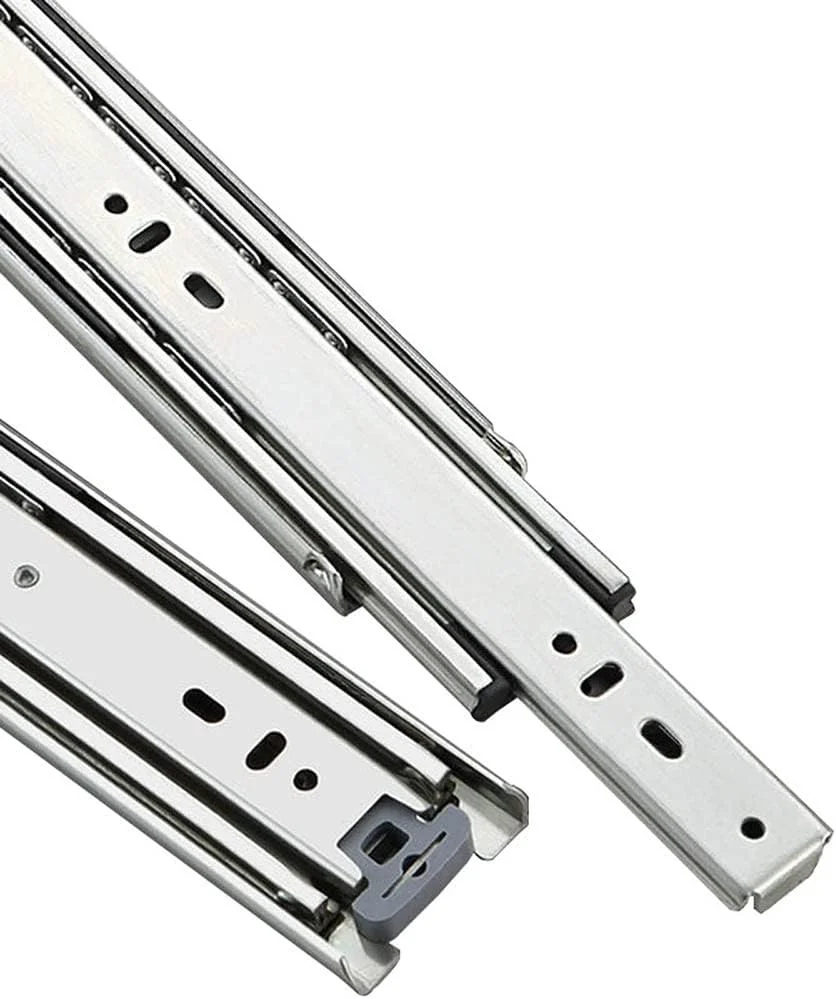 ریل کشویی سنگین وظیفه، ریل های کشویی با قابلیت باز شدن کامل، بلبرینگ فولادی فلزی جامد با ظرفیت بار 120 کیلوگرم، نصب جانبی، 1 جفت (یک رنگ 30 سانتی متر)