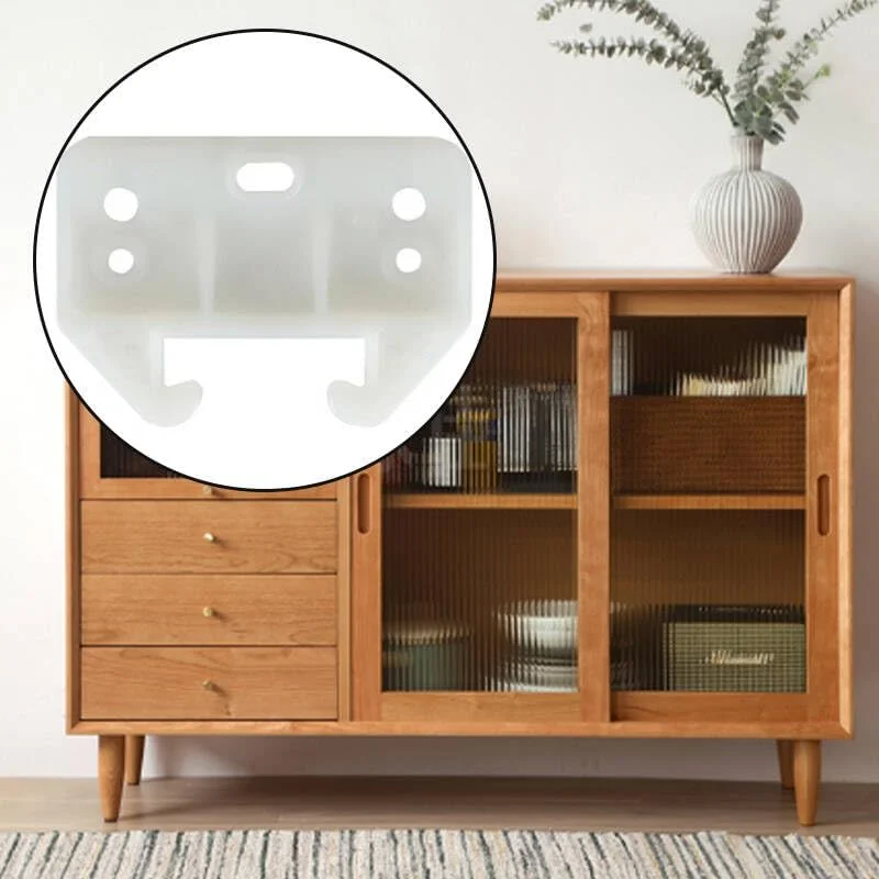 راهنمای ریل کشو نصب از پایین، بسته 12 عددی براکت های پلاستیکی ریل کشو همراه با پیچ های نصب برای کمد، کابینت، کمد دیواری و غیره