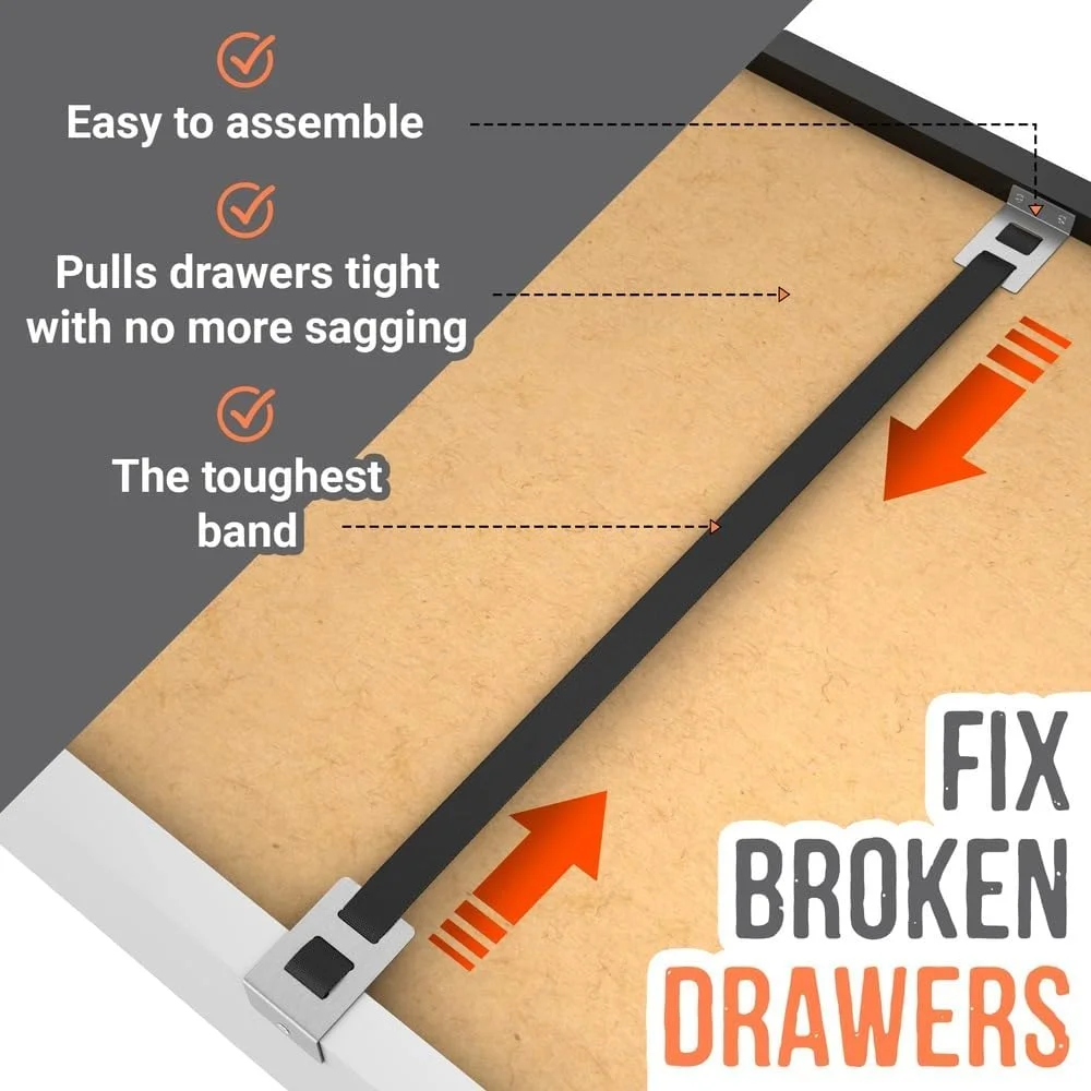 کیت تعمیر کشو (بسته 3 عددی) - تعمیر کشوهای شکسته و خمیده، نوار فوق العاده قوی
