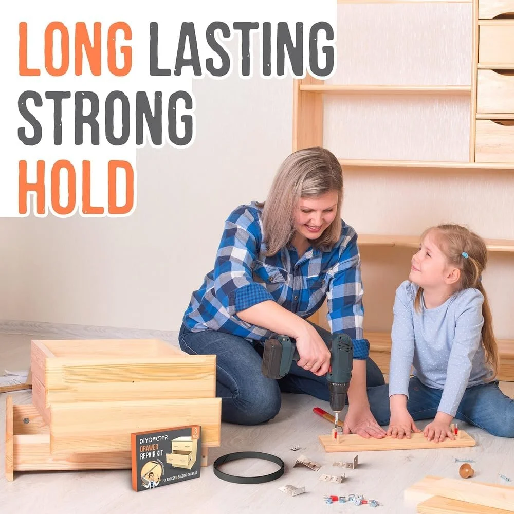 کیت تعمیر کشو (بسته 3 عددی) - تعمیر کشوهای شکسته و خمیده، نوار فوق العاده قوی