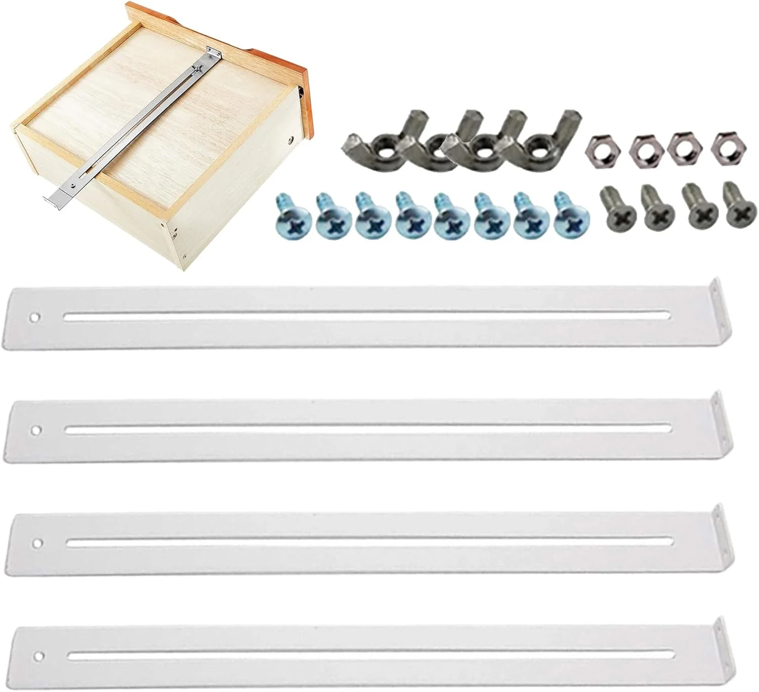 نگهدارنده کف کشو - سخت افزار سنگین و ضد افتادگی، براکت نگهدارنده جایگزین کشو | برای تقویت و تعمیر کابینت، کمد، آشپزخانه چوبی، ام دی اف، نئوپان