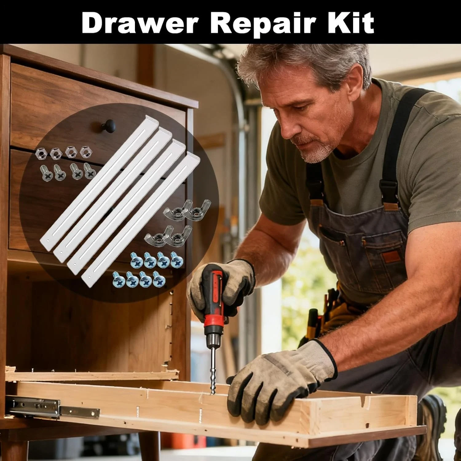 نگهدارنده کف کشو - سخت افزار سنگین و ضد افتادگی، براکت نگهدارنده جایگزین کشو | برای تقویت و تعمیر کابینت، کمد، آشپزخانه چوبی، ام دی اف، نئوپان