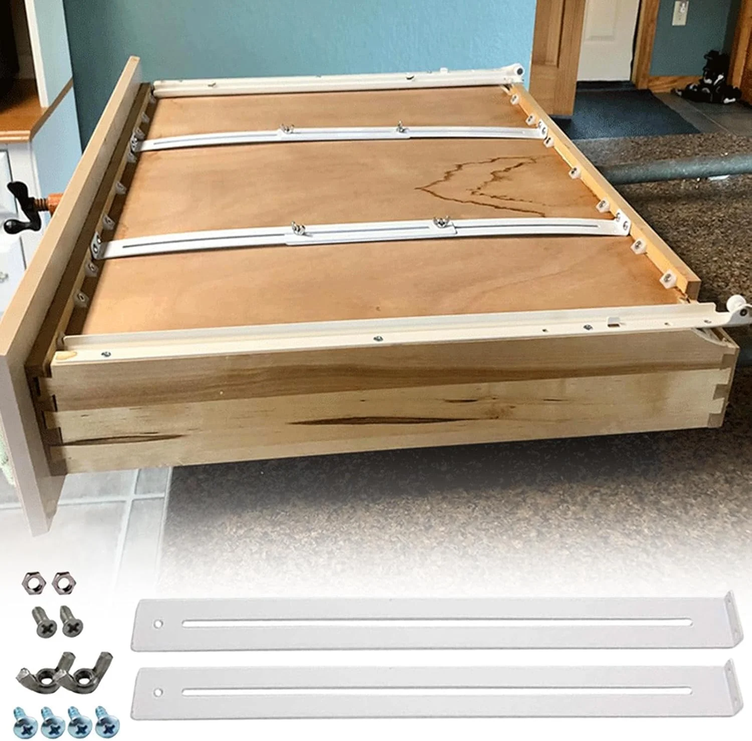 کیت تعمیر کشو کمد | مجموعه ابزار رهاسازی سریع ضد افتادگی - براکت پشتیبانی جایگزین کشو | برای تقویت و تعمیر کمد، کابینت آشپزخانه چوبی، ام دی اف، نئوپان