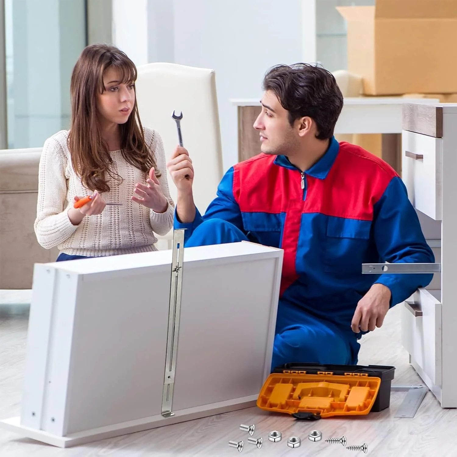 براکت های نگهدارنده کشو، سخت افزار رهاسازی سریع سنگین | براکت نگهدارنده جایگزین کشو - برای تقویت و تعمیر کابینت آشپزخانه، کمد، ام دی اف و تخته خرده چوب چوبی