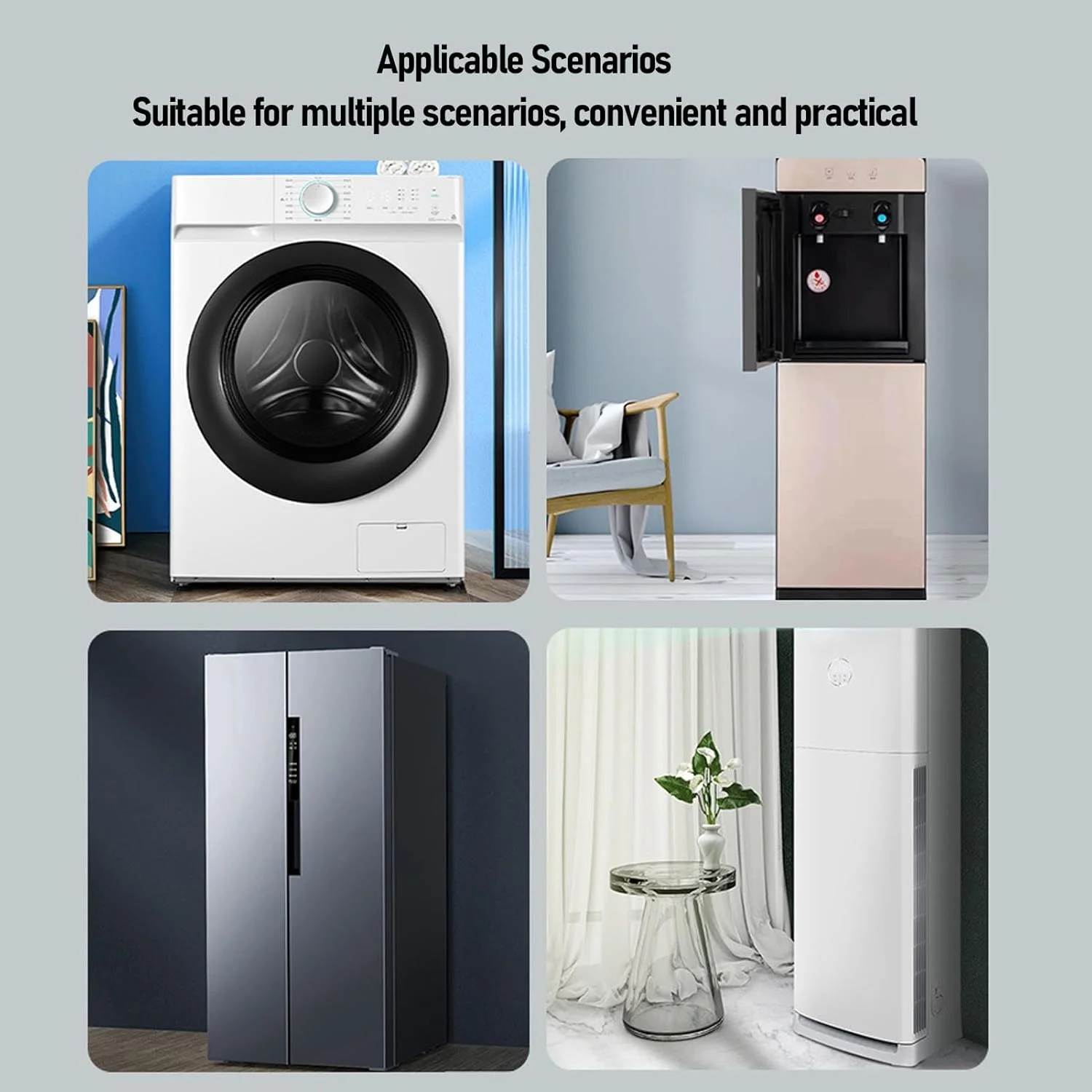 غلتک لوازم خانگی سنگین Depisuta، قابل تنظیم 45-70 سانتی متر، ظرفیت بار 300 کیلوگرم، پایه متحرک ماشین لباسشویی قابل افزایش با 24 چرخ و ترمز برای یخچال، ماشین لباسشویی و مبلمان