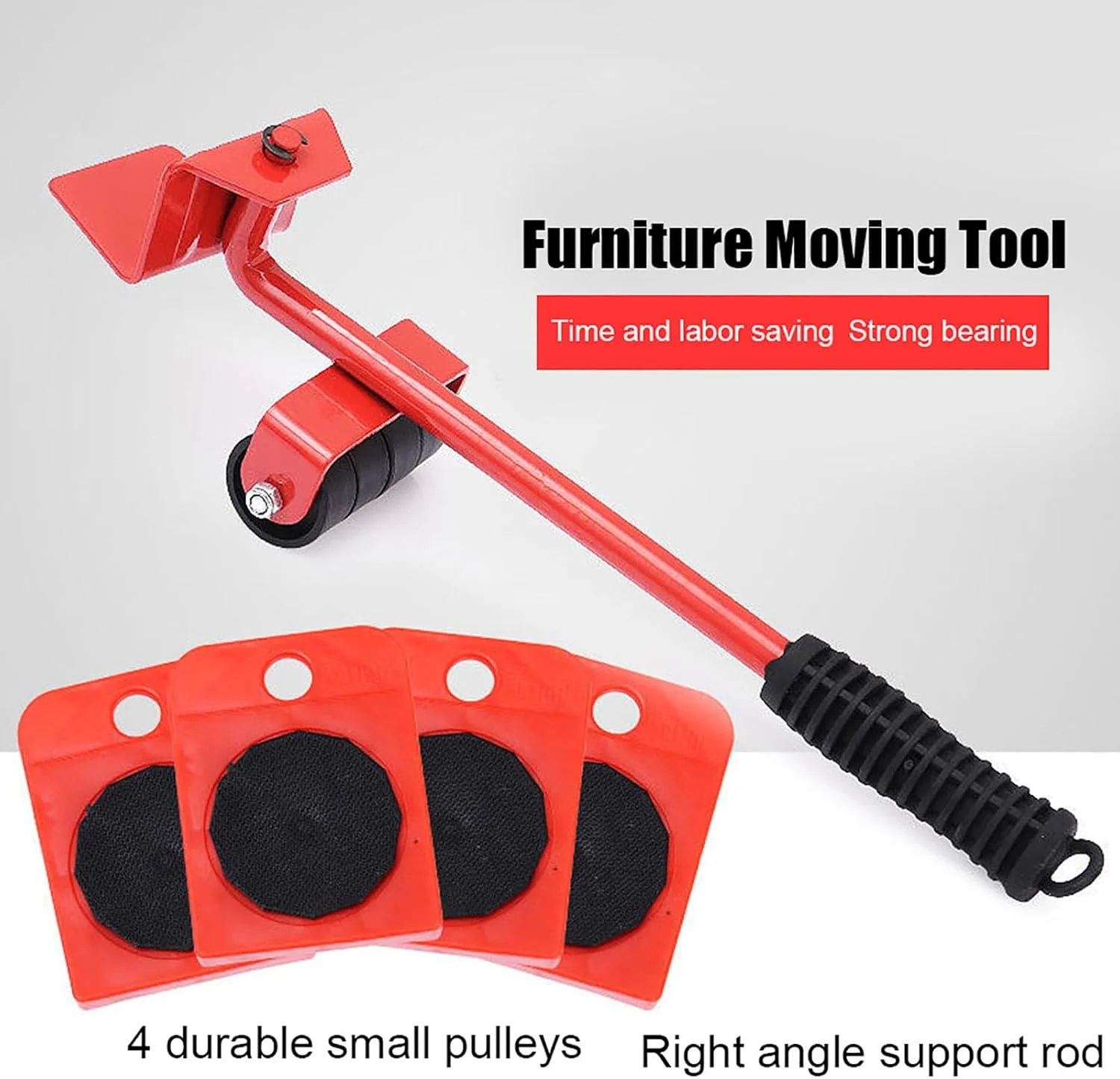 ست ابزار جابجایی مبلمان CHICIRIS شامل اهرم، پد لغزنده و چرخ های متحرک با طراحی ارگونومیک دسته، مناسب برای جابجایی مبل، کشو و کابینت